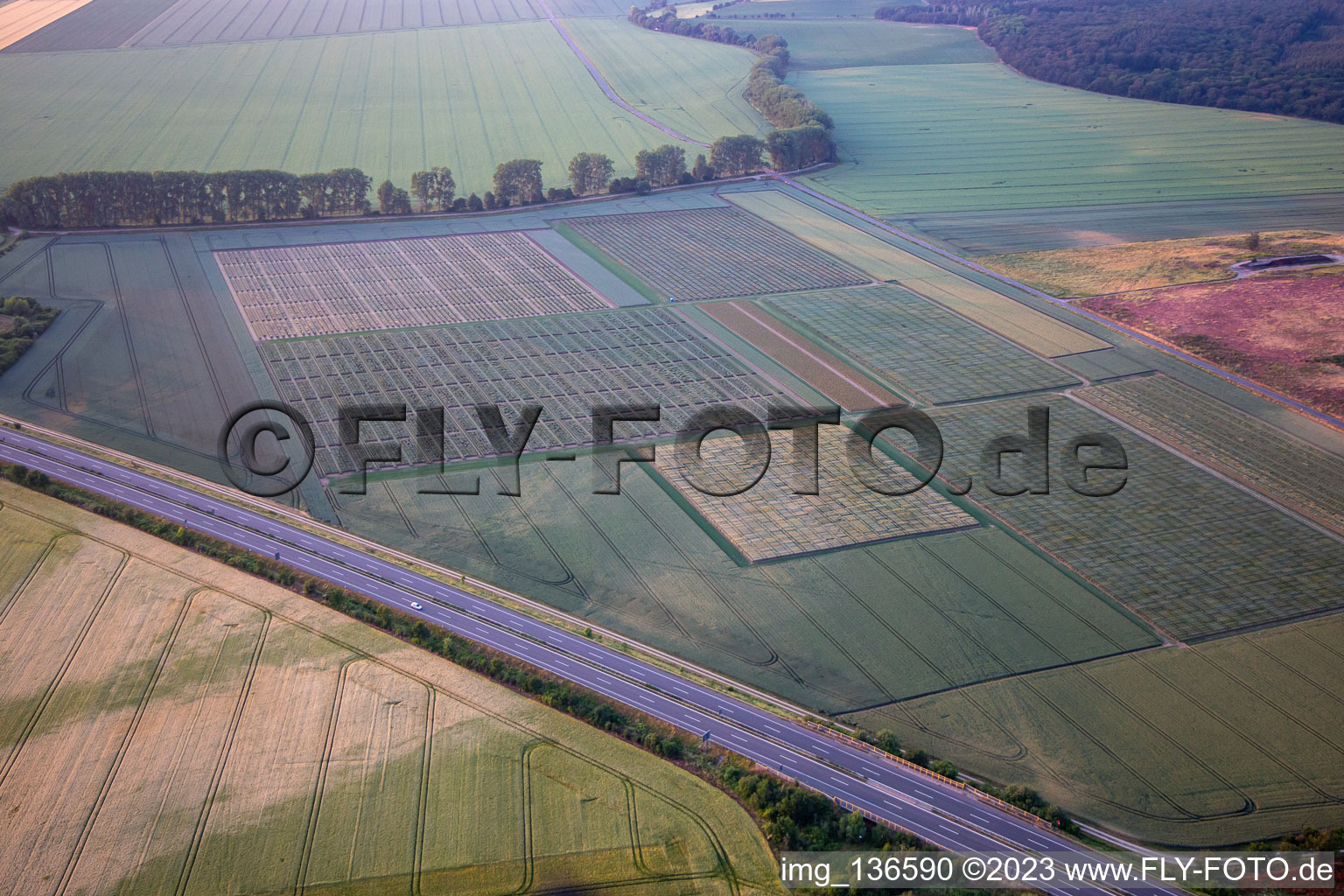 Test fields in the district Heimburg in Blankenburg in the state Saxony-Anhalt, Germany