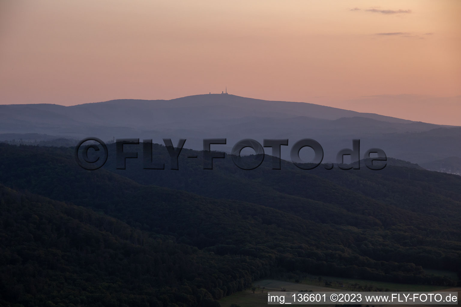 Chunks in the evening light in the district Schierke in Wernigerode in the state Saxony-Anhalt, Germany