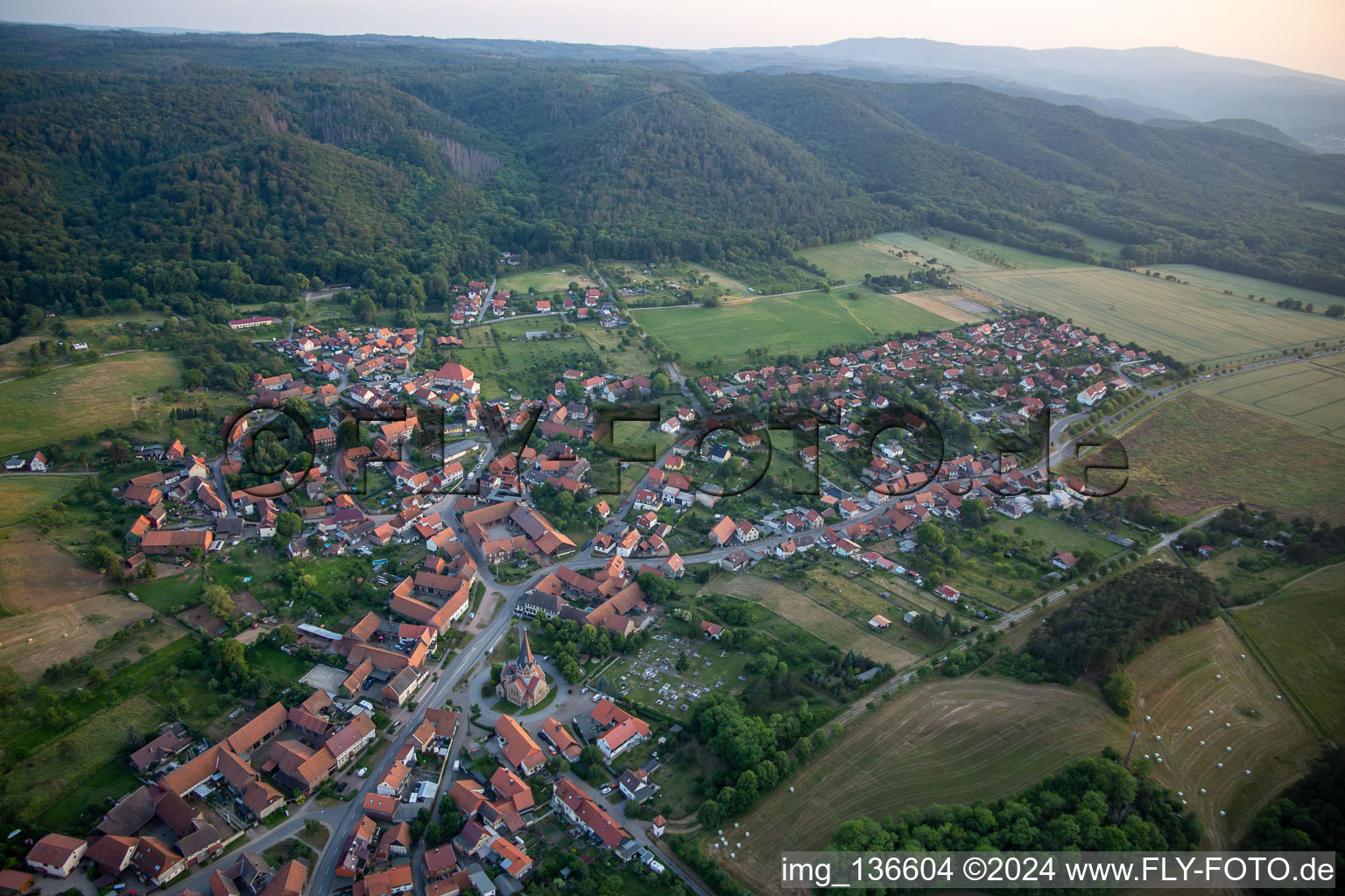 From northeast in the district Benzingerode in Wernigerode in the state Saxony-Anhalt, Germany