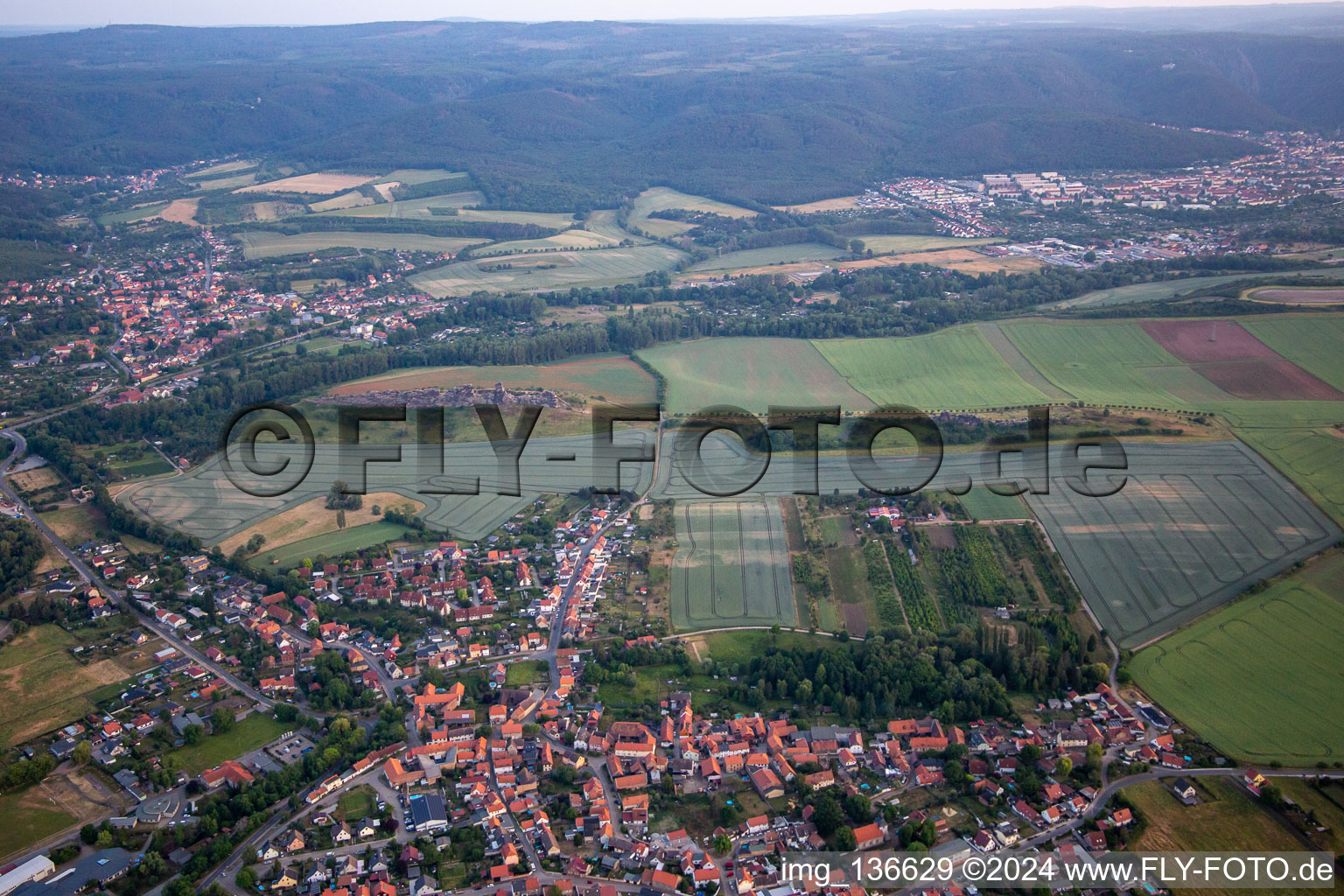 Devil’s Wall (Königstein) from the north in the district Weddersleben in Thale in the state Saxony-Anhalt, Germany