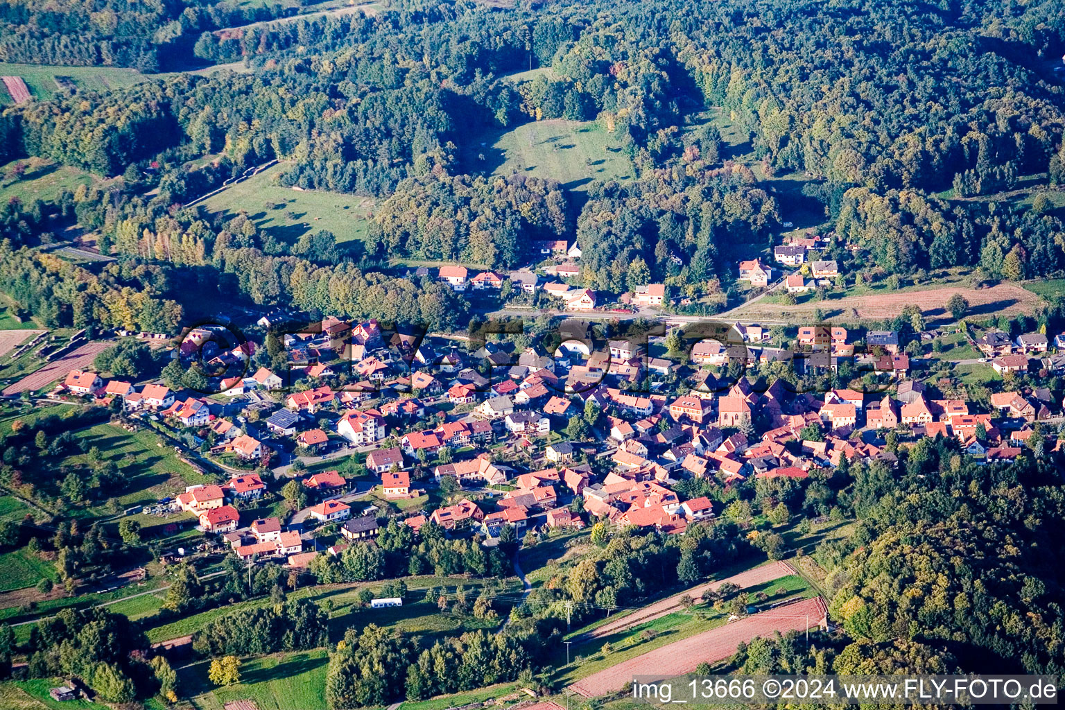 Drone image of District Gossersweiler in Gossersweiler-Stein in the state Rhineland-Palatinate, Germany