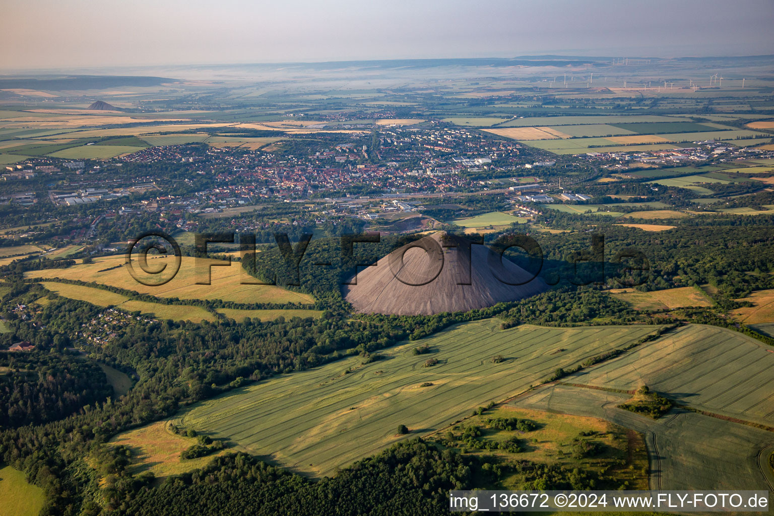 Aerial view of Halde "Hohe Linde in Sangerhausen in the state Saxony-Anhalt, Germany