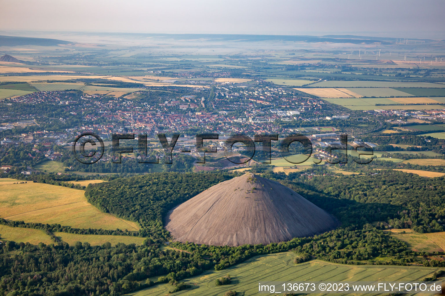 Aerial photograpy of Heap "Hohe Lind in Sangerhausen in the state Saxony-Anhalt, Germany