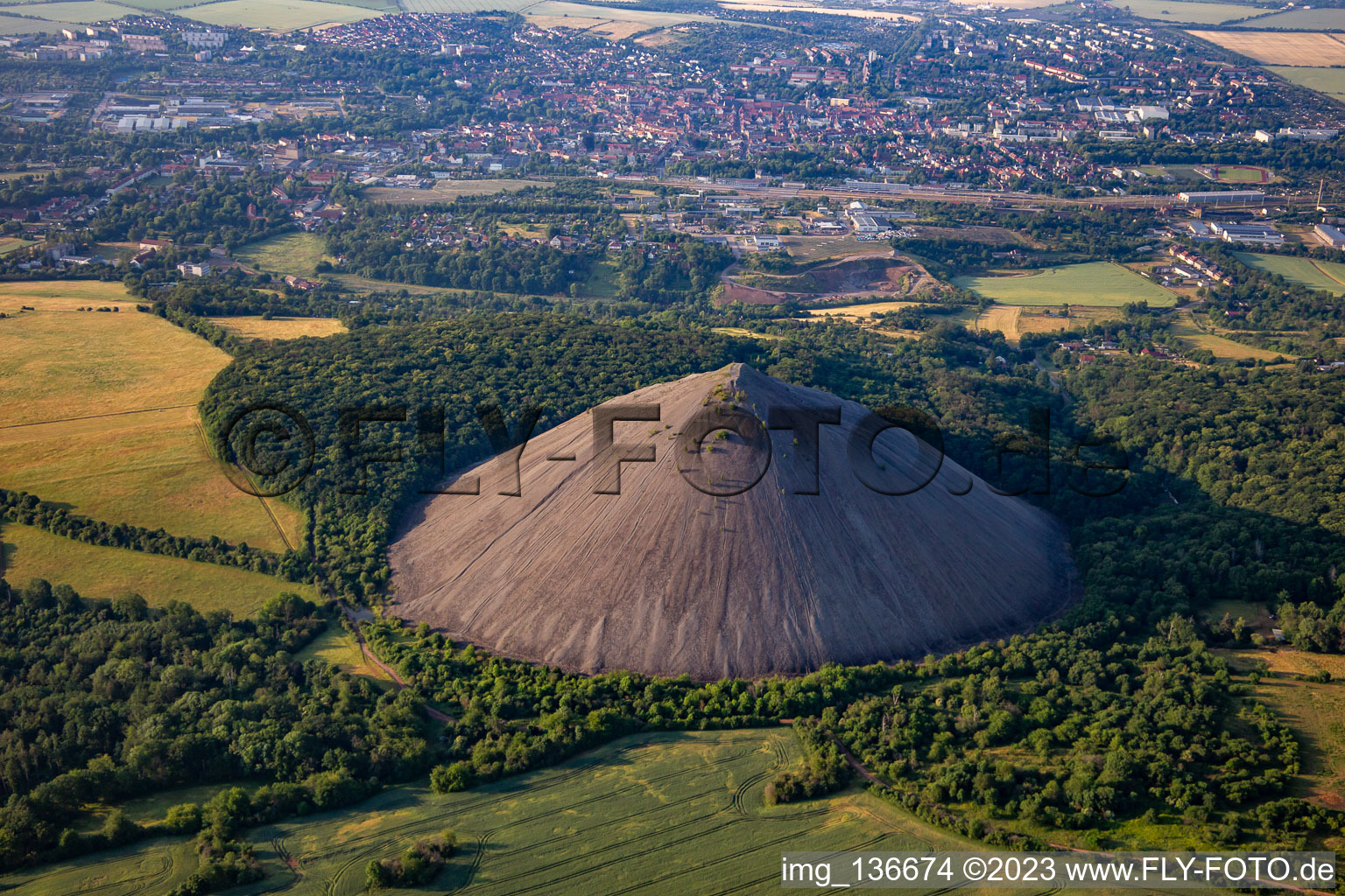 Oblique view of Heap "Hohe Lind in Sangerhausen in the state Saxony-Anhalt, Germany
