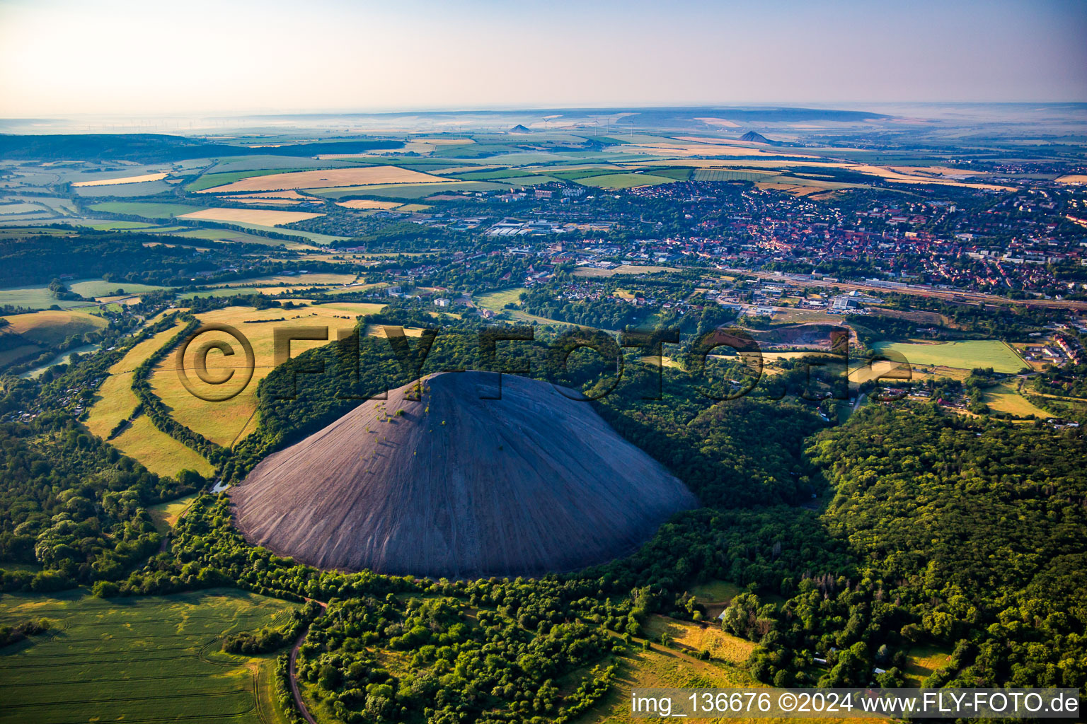 Halde "Hohe Linde in Sangerhausen in the state Saxony-Anhalt, Germany from above