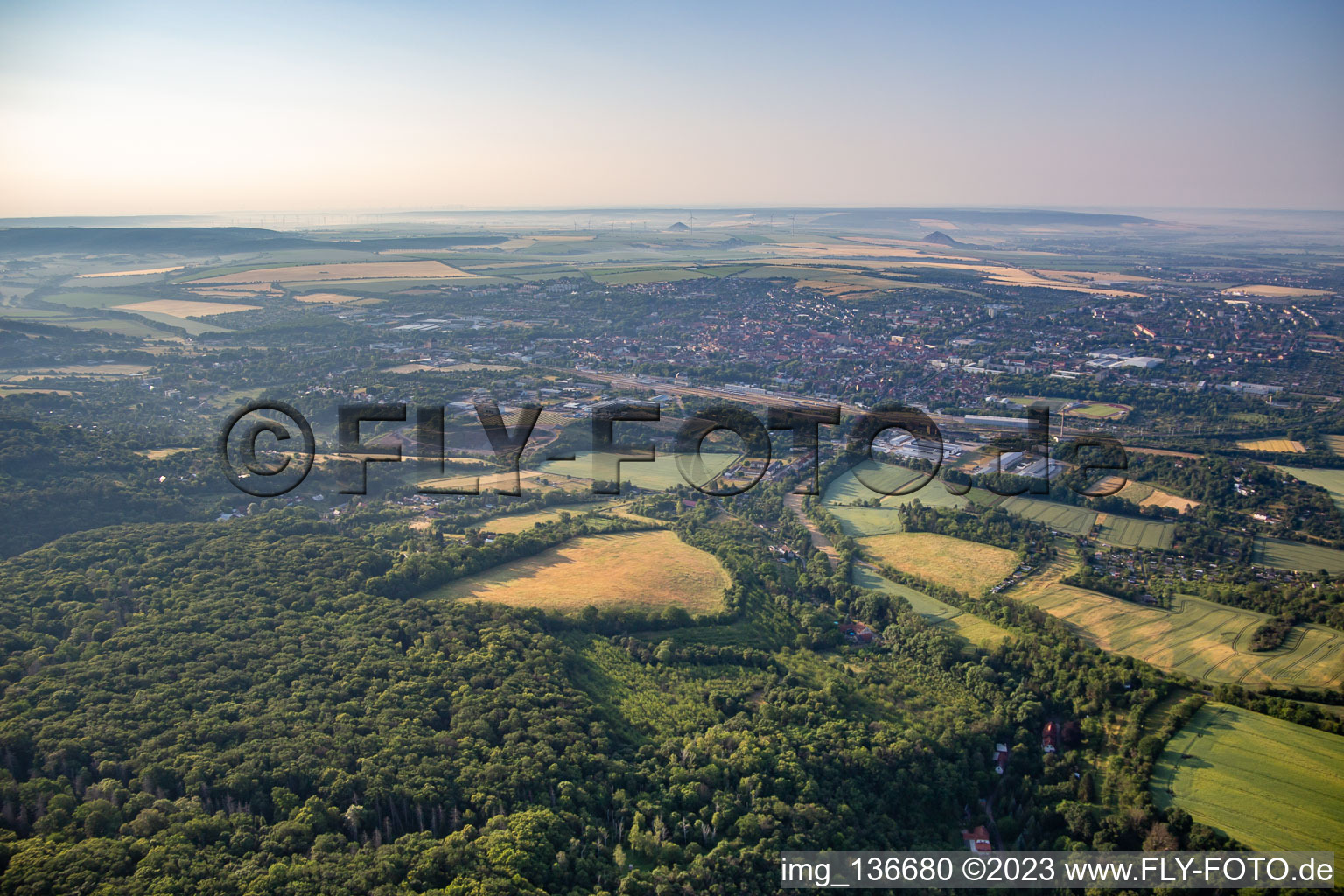 Aerial view of Sangerhausen in the state Saxony-Anhalt, Germany