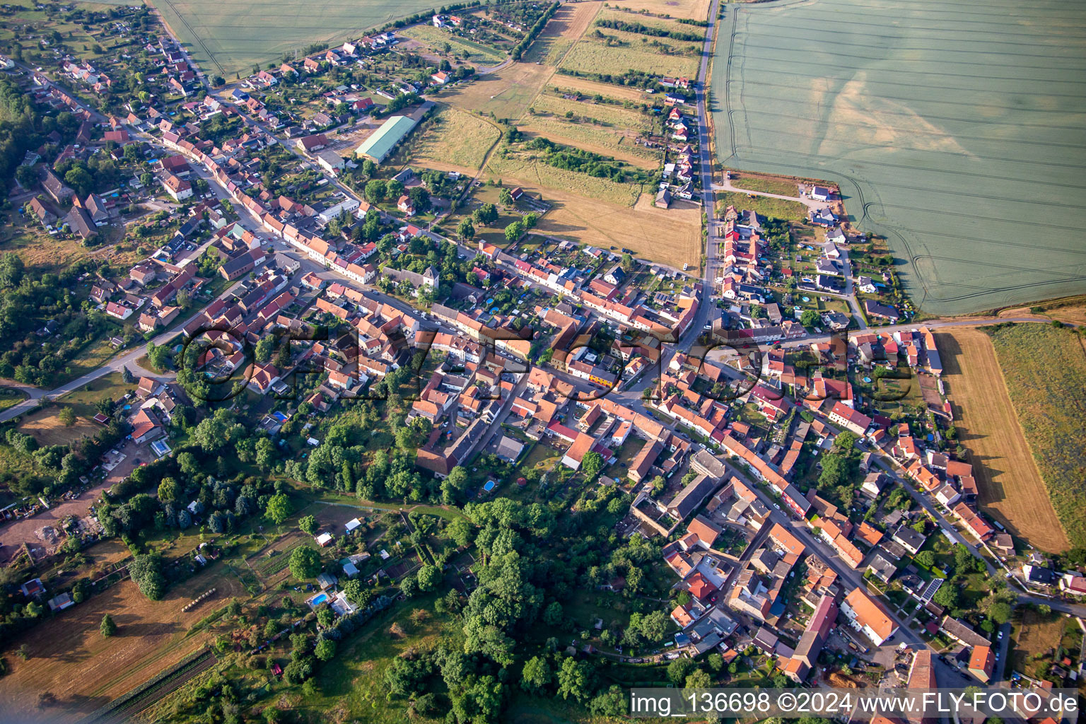 Aerial view of District Brücken in Brücken-Hackpfüffel in the state Saxony-Anhalt, Germany