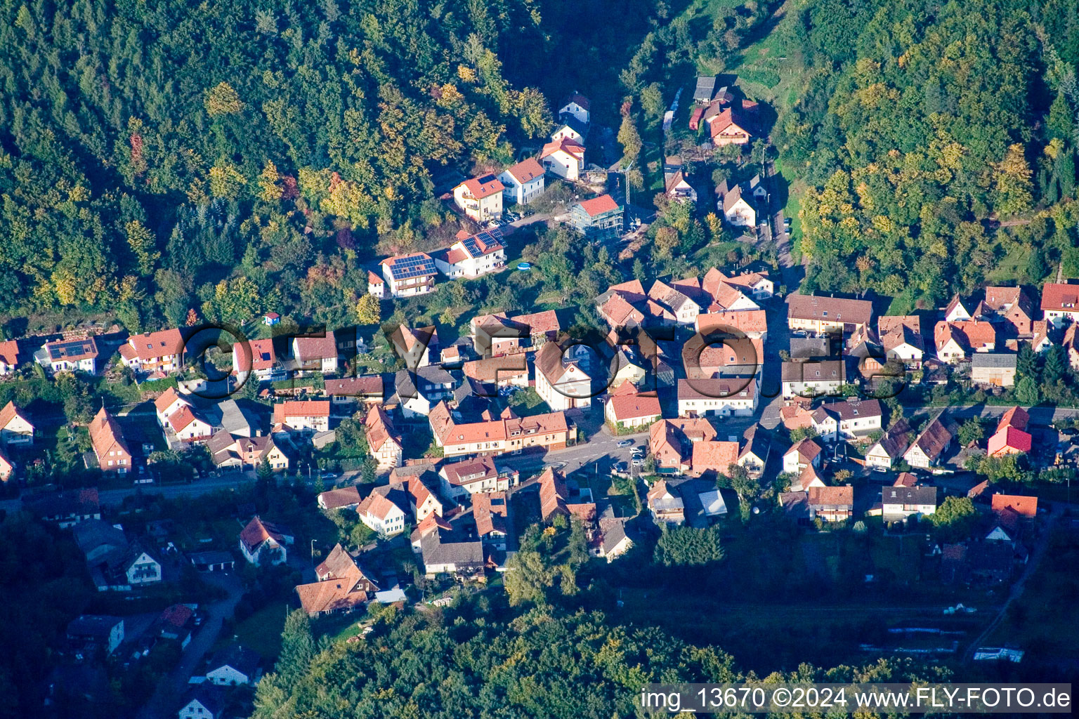 Waldrohrbach in the state Rhineland-Palatinate, Germany out of the air