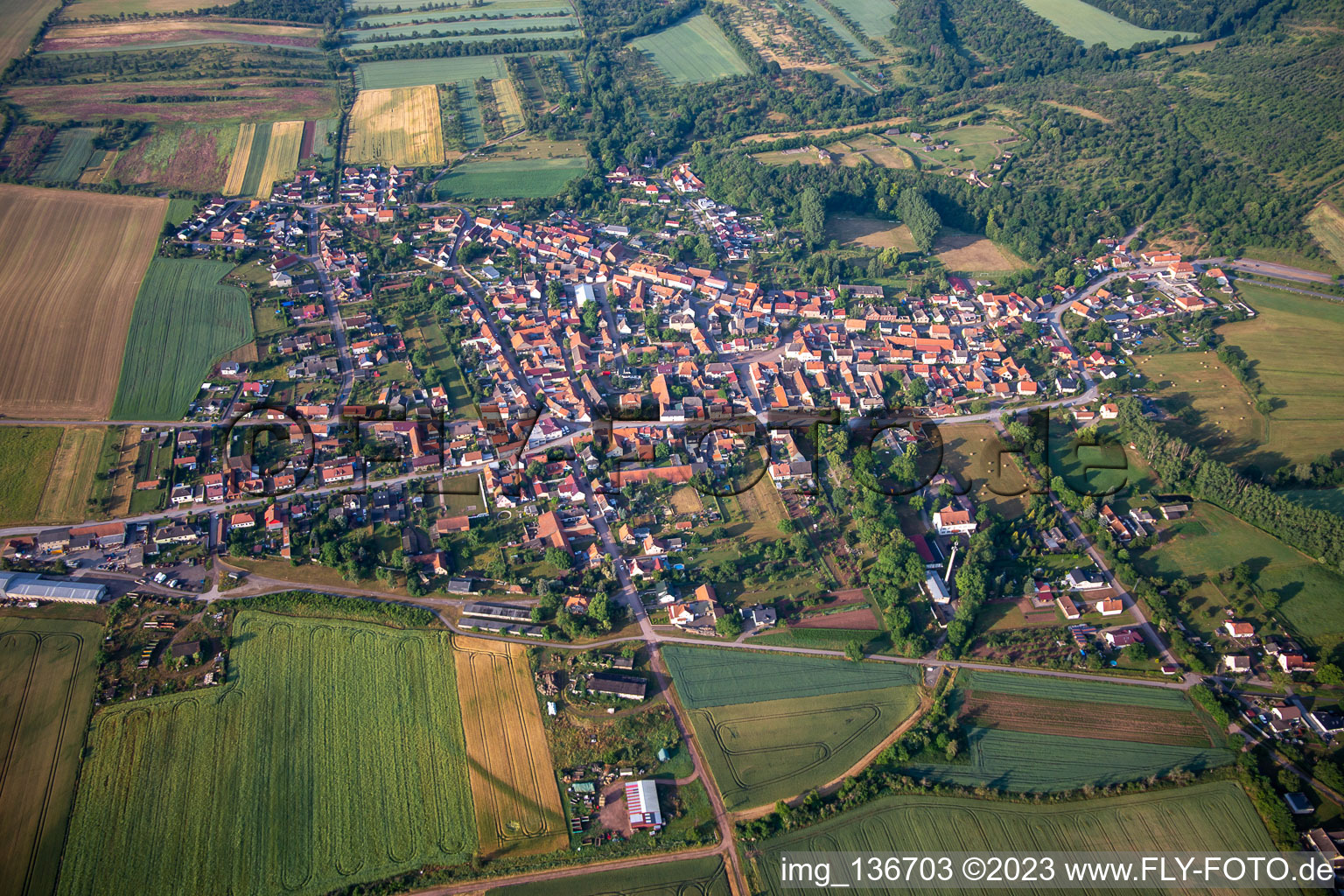 Aerial photograpy of District Tilleda in Kelbra in the state Saxony-Anhalt, Germany