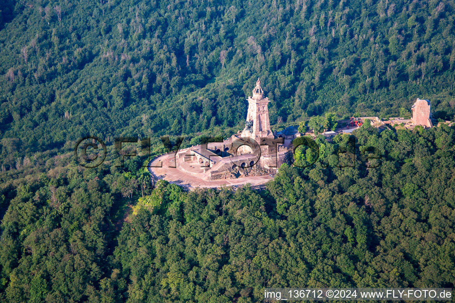 Aerial photograpy of Kyffhäuser Memorial in the district Steinthaleben in Kyffhäuserland in the state Thuringia, Germany