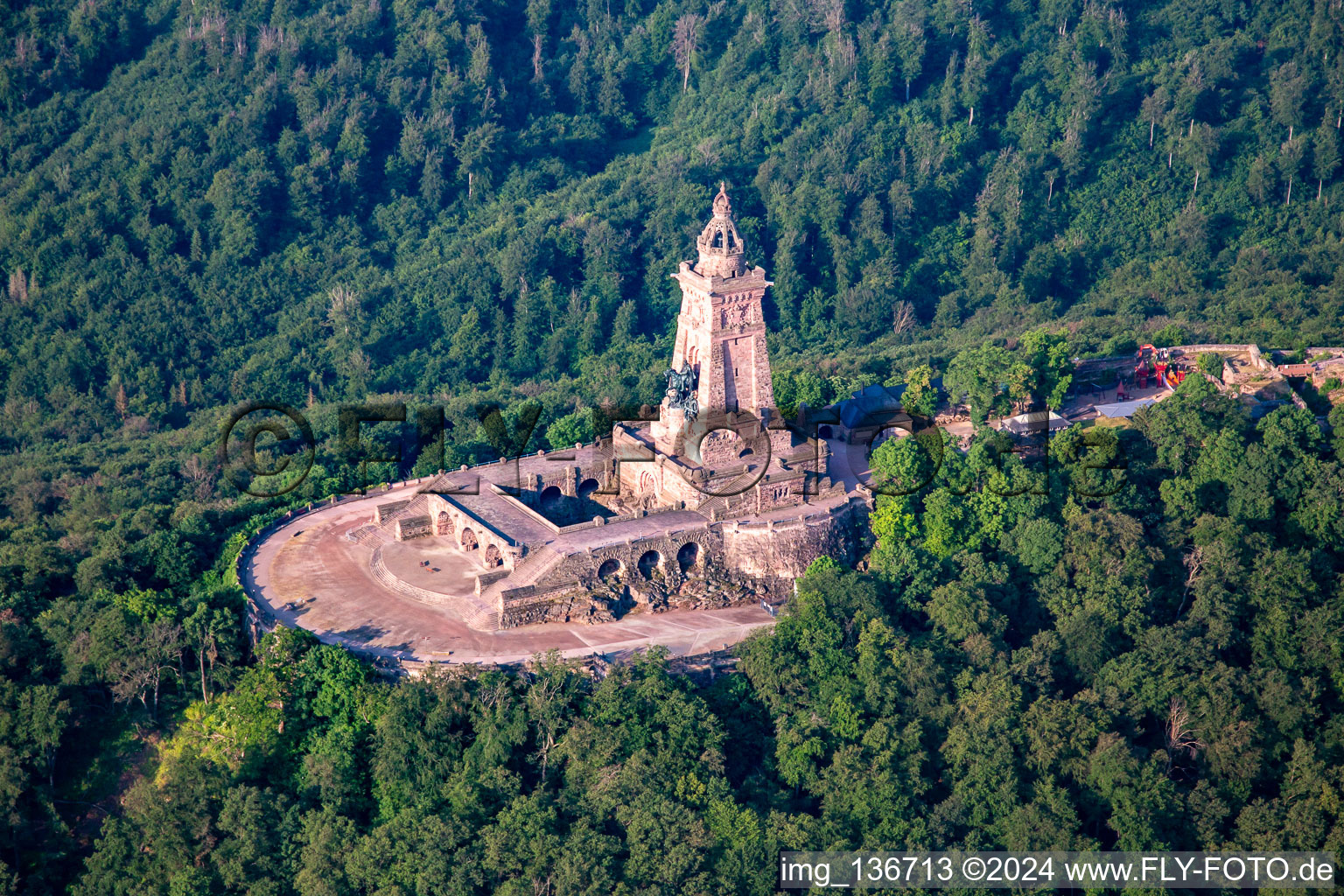 Oblique view of Kyffhäuser Memorial in the district Steinthaleben in Kyffhäuserland in the state Thuringia, Germany