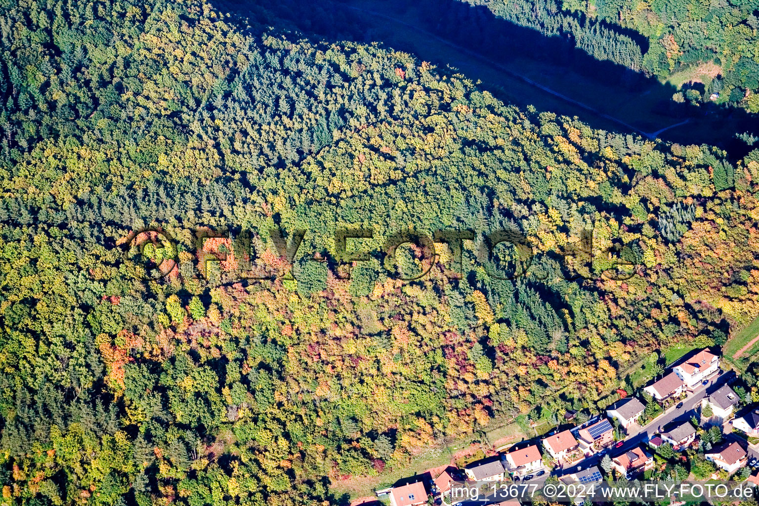 Drone image of Waldhambach in the state Rhineland-Palatinate, Germany