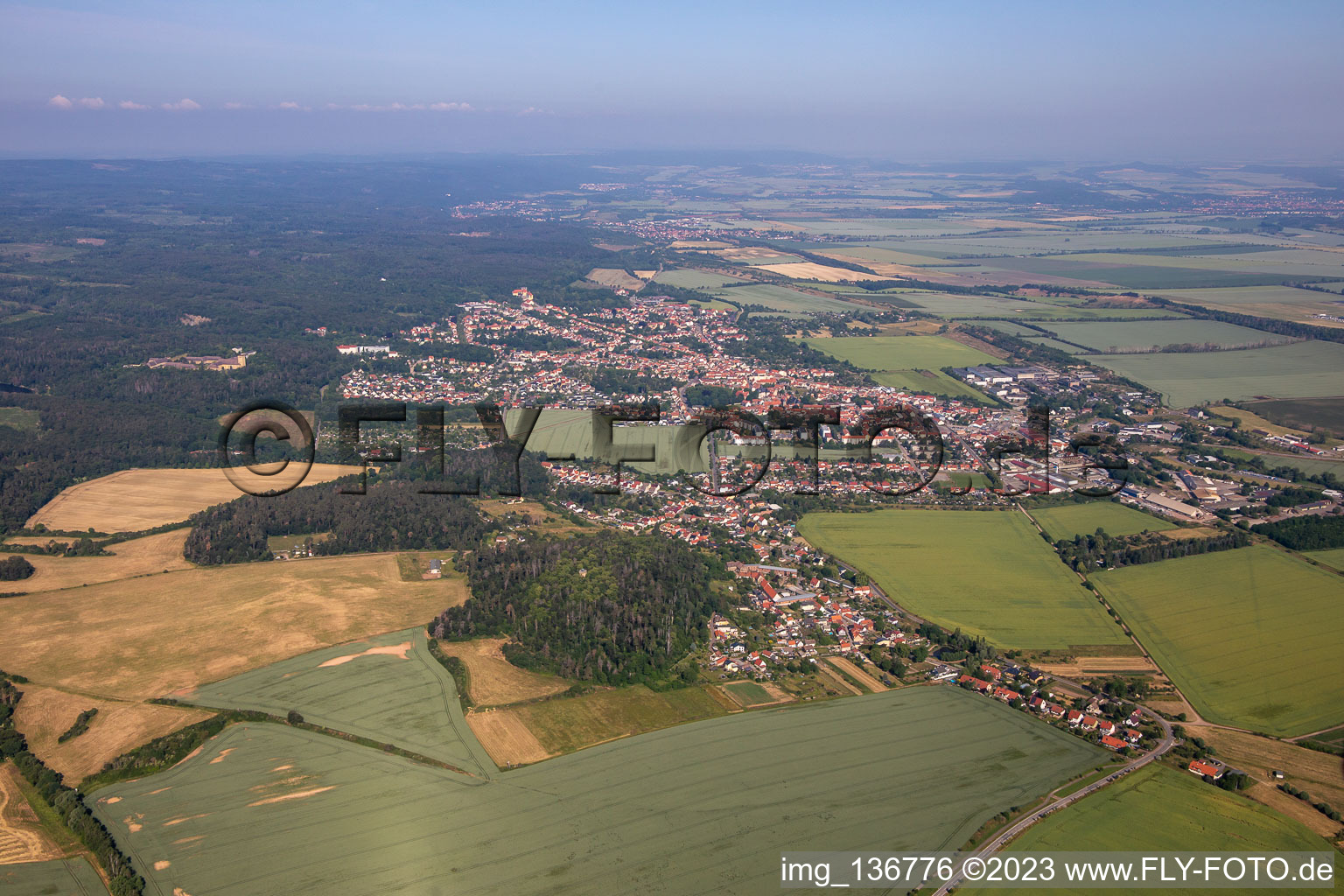 District Meisdorf in Falkenstein in the state Saxony-Anhalt, Germany out of the air