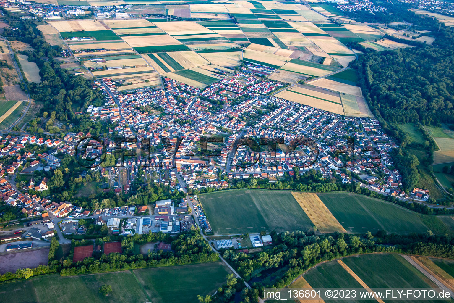 From the east in Hördt in the state Rhineland-Palatinate, Germany