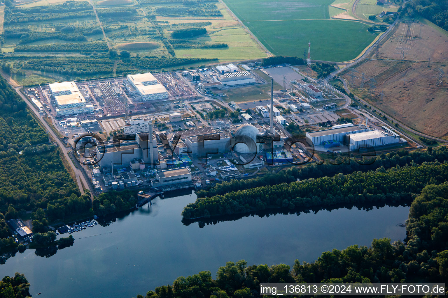 Decommissioned nuclear power plant Philippsburg in Philippsburg in the state Baden-Wuerttemberg, Germany