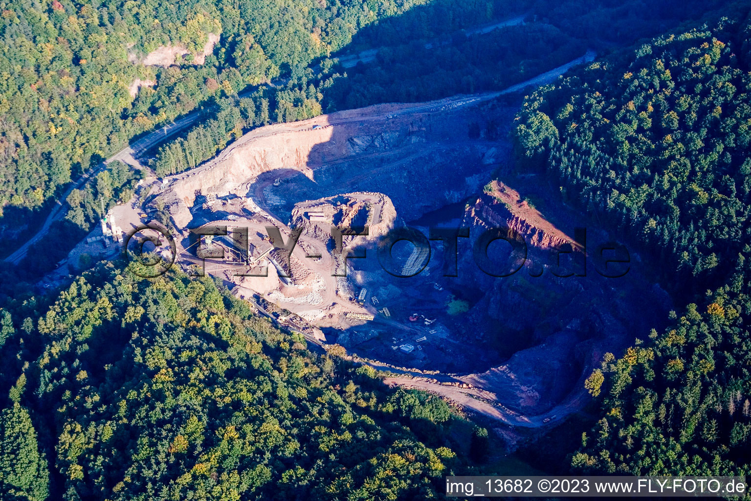 Aerial photograpy of Quarry in Waldhambach in the state Rhineland-Palatinate, Germany