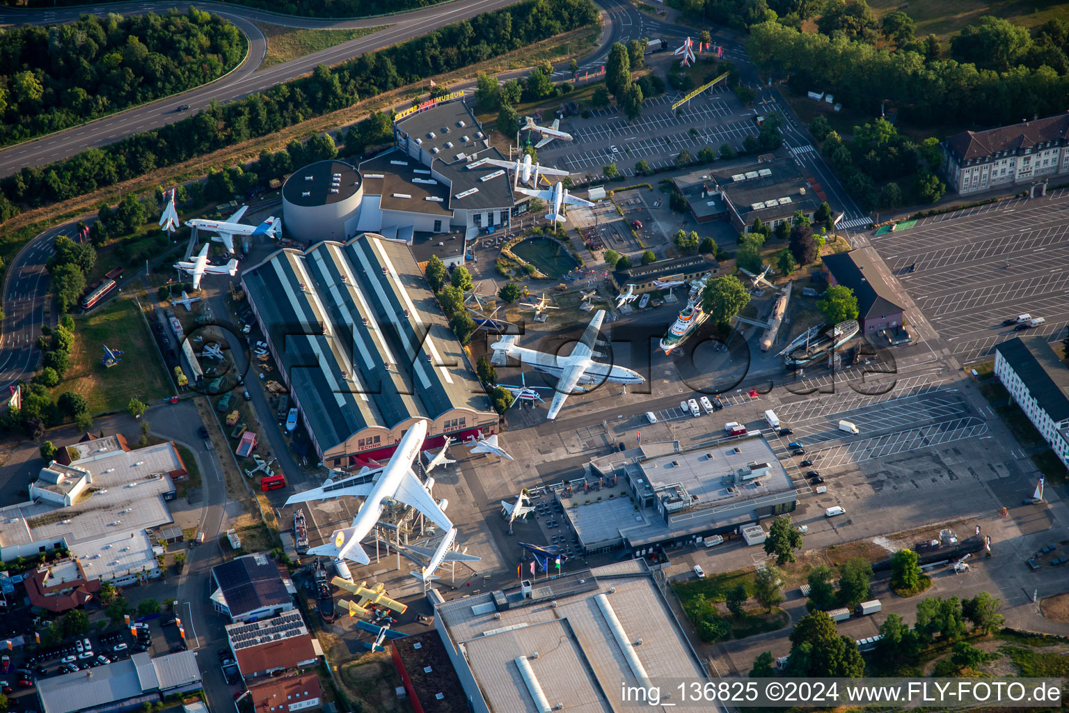 Technology Museum Speyer in Speyer in the state Rhineland-Palatinate, Germany from above