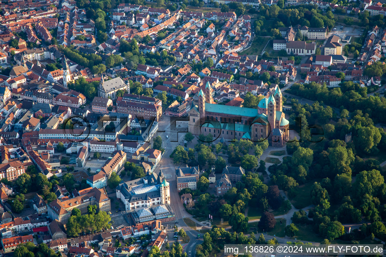 Cathedral Square in the morning in Speyer in the state Rhineland-Palatinate, Germany