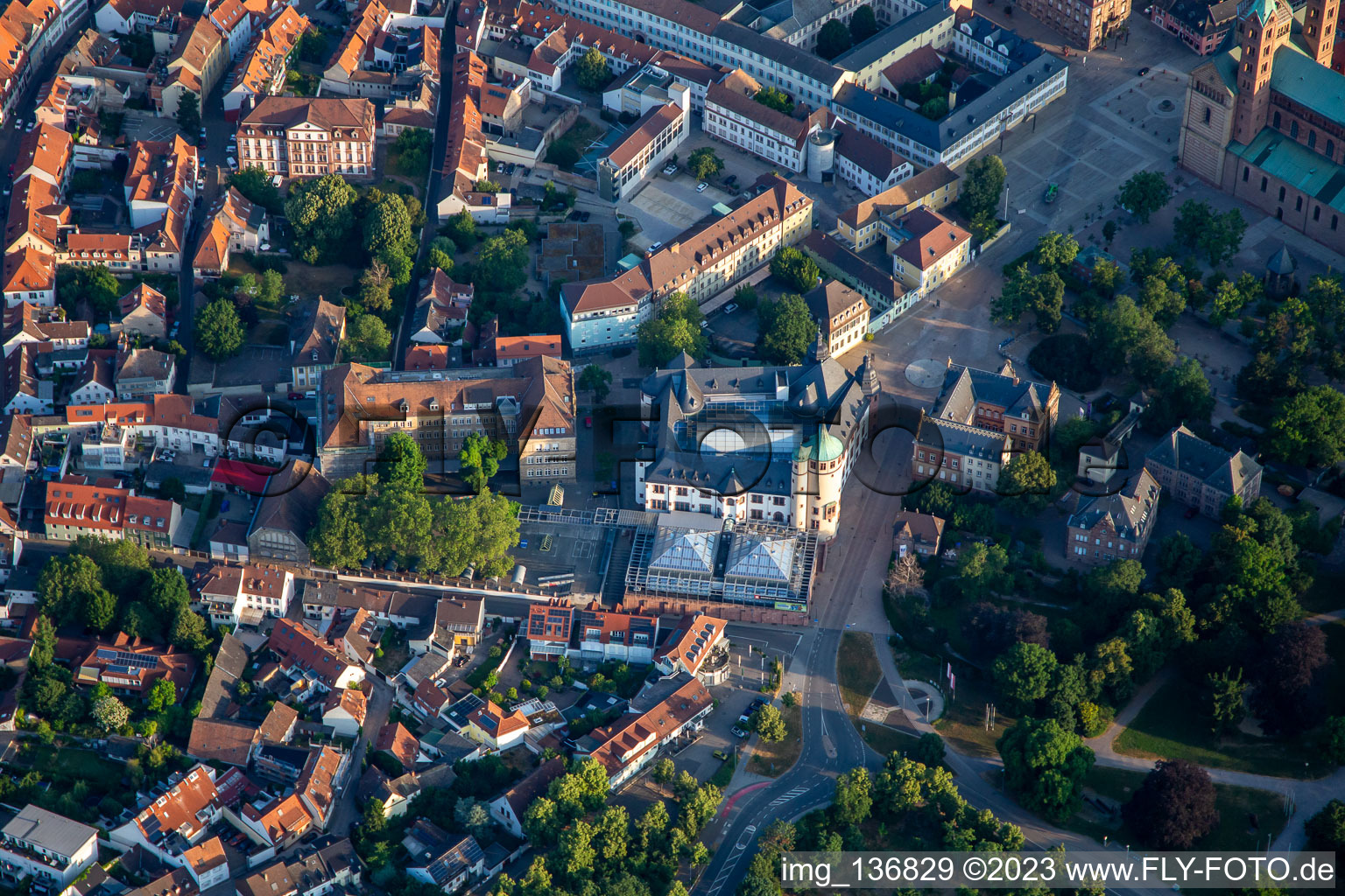 Aerial view of Historical Museum of the Palatinate in Speyer in the state Rhineland-Palatinate, Germany