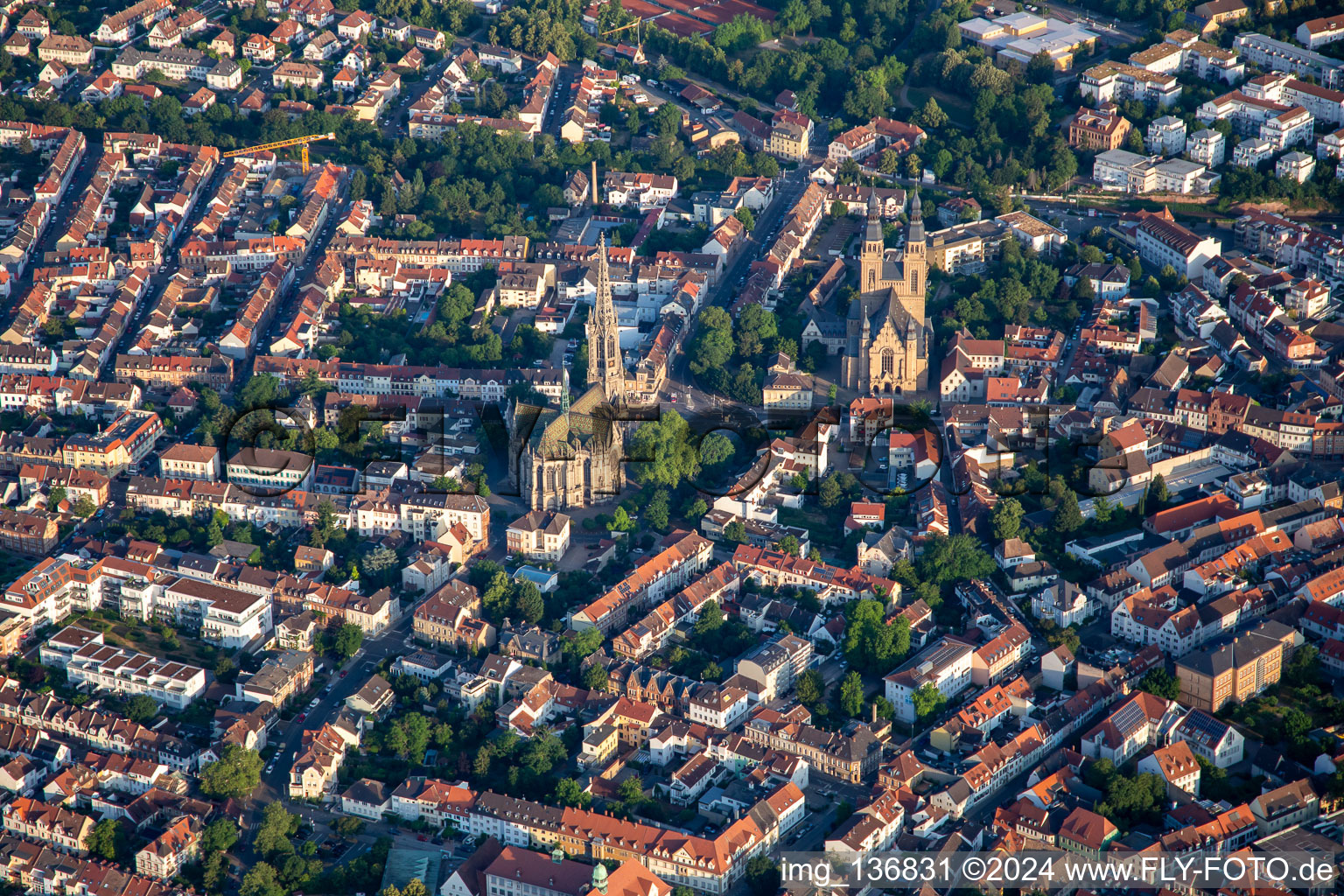 Oblique view of Memorial Church of the Protestation and St. Joseph in Speyer in the state Rhineland-Palatinate, Germany