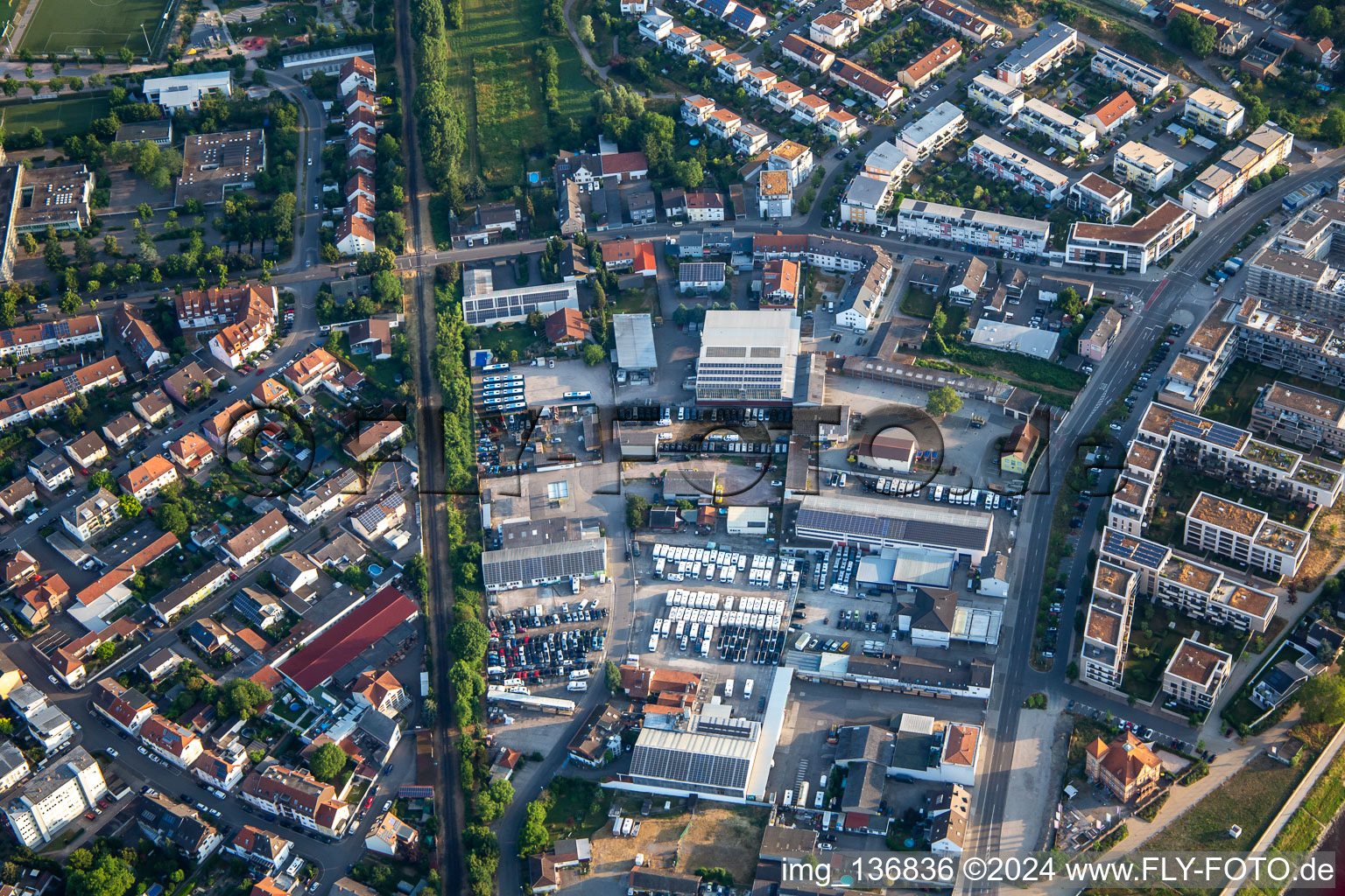 Franz-Kirmeier-Straße commercial area in Speyer in the state Rhineland-Palatinate, Germany