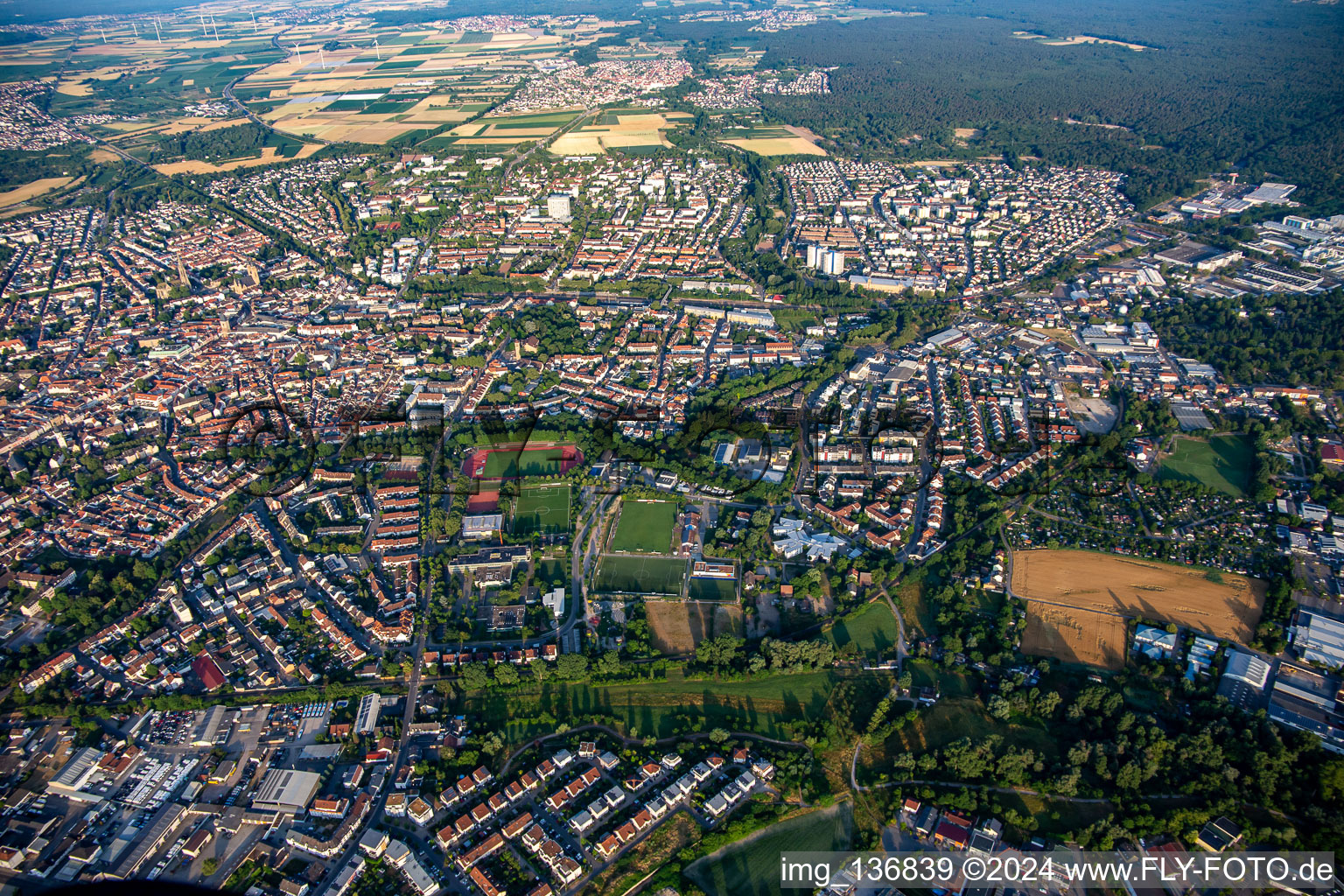 From the east in Speyer in the state Rhineland-Palatinate, Germany