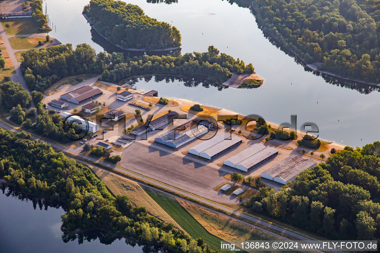 Reffenthal water training area on the Angelhofer Altrhein in Speyer in the state Rhineland-Palatinate, Germany