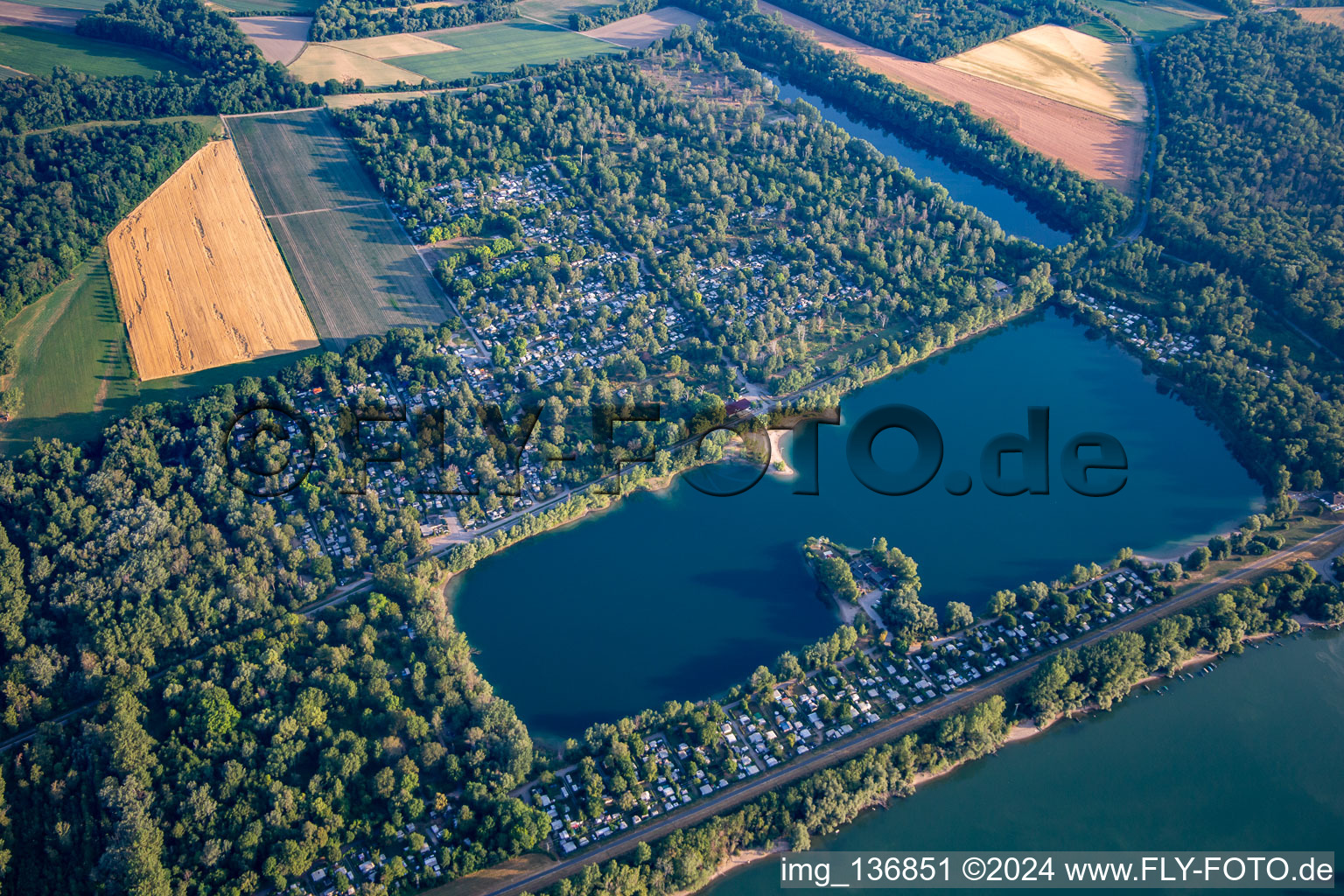 Aerial view of Campsite Waldsee “Auf der Au” in Waldsee in the state Rhineland-Palatinate, Germany