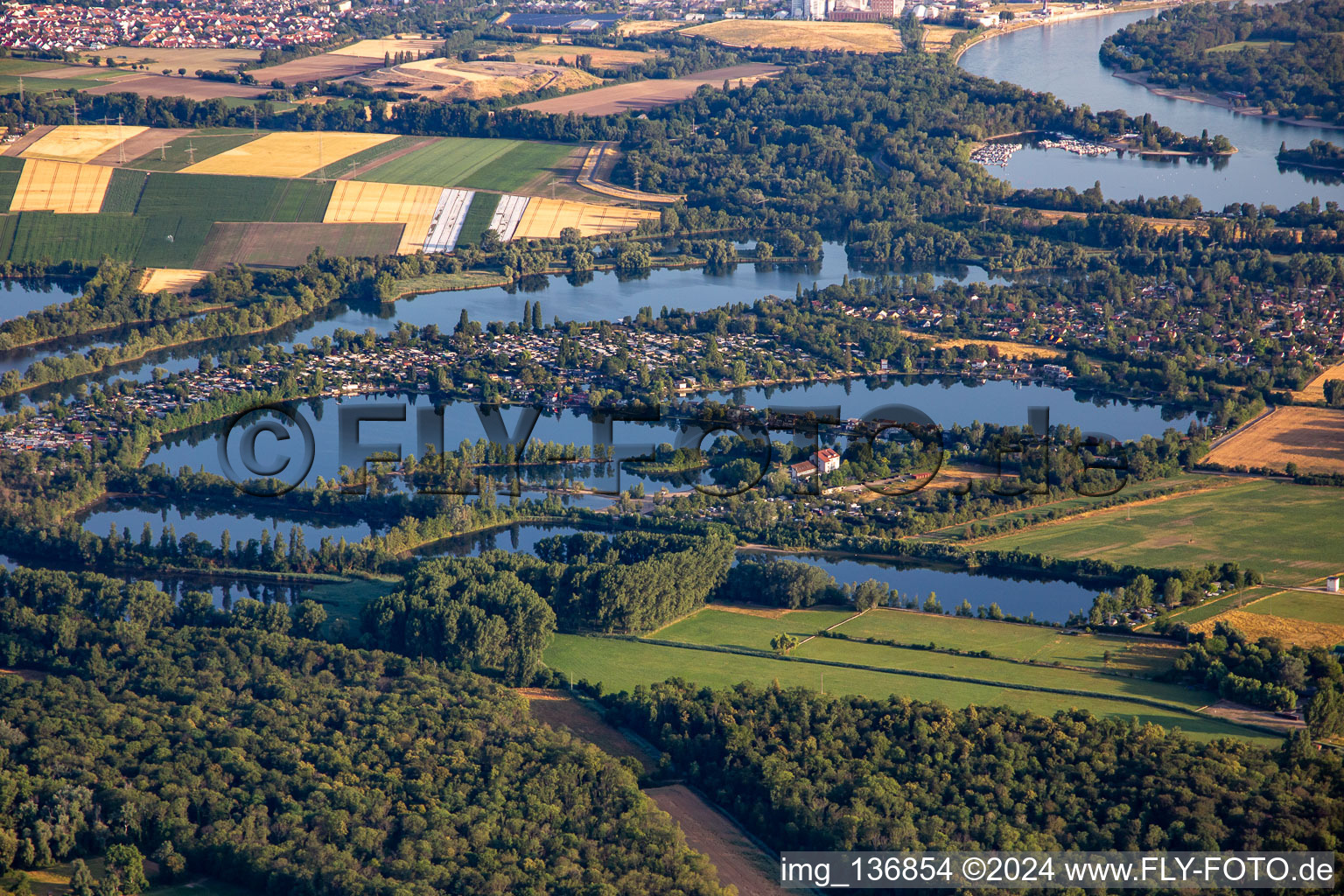 Blue Adriatic" from the southeast in Altrip in the state Rhineland-Palatinate, Germany