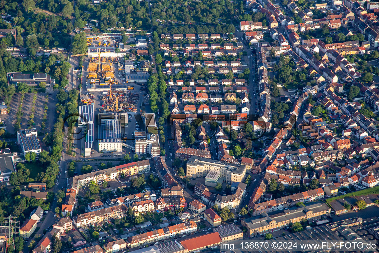 Between Wilhelm-Wundt-Straße and Marguerrestraße in the district Neckarau in Mannheim in the state Baden-Wuerttemberg, Germany