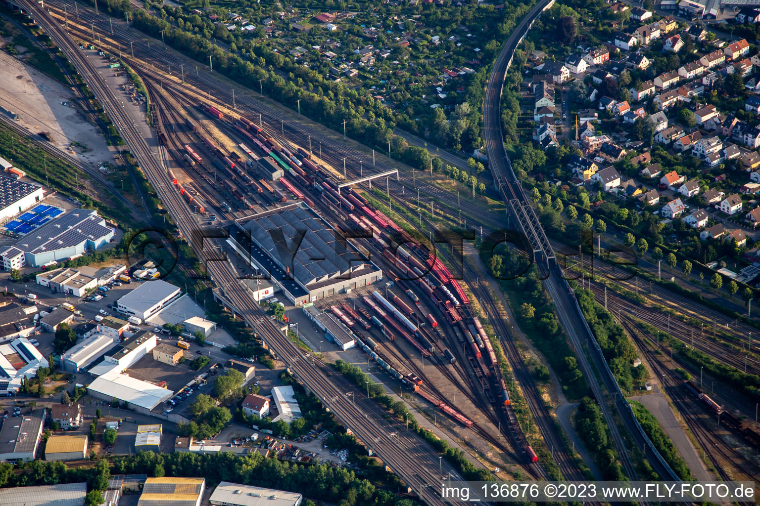 DB Cargo railway depot Mannheim in the district Neckarau in Mannheim in the state Baden-Wuerttemberg, Germany