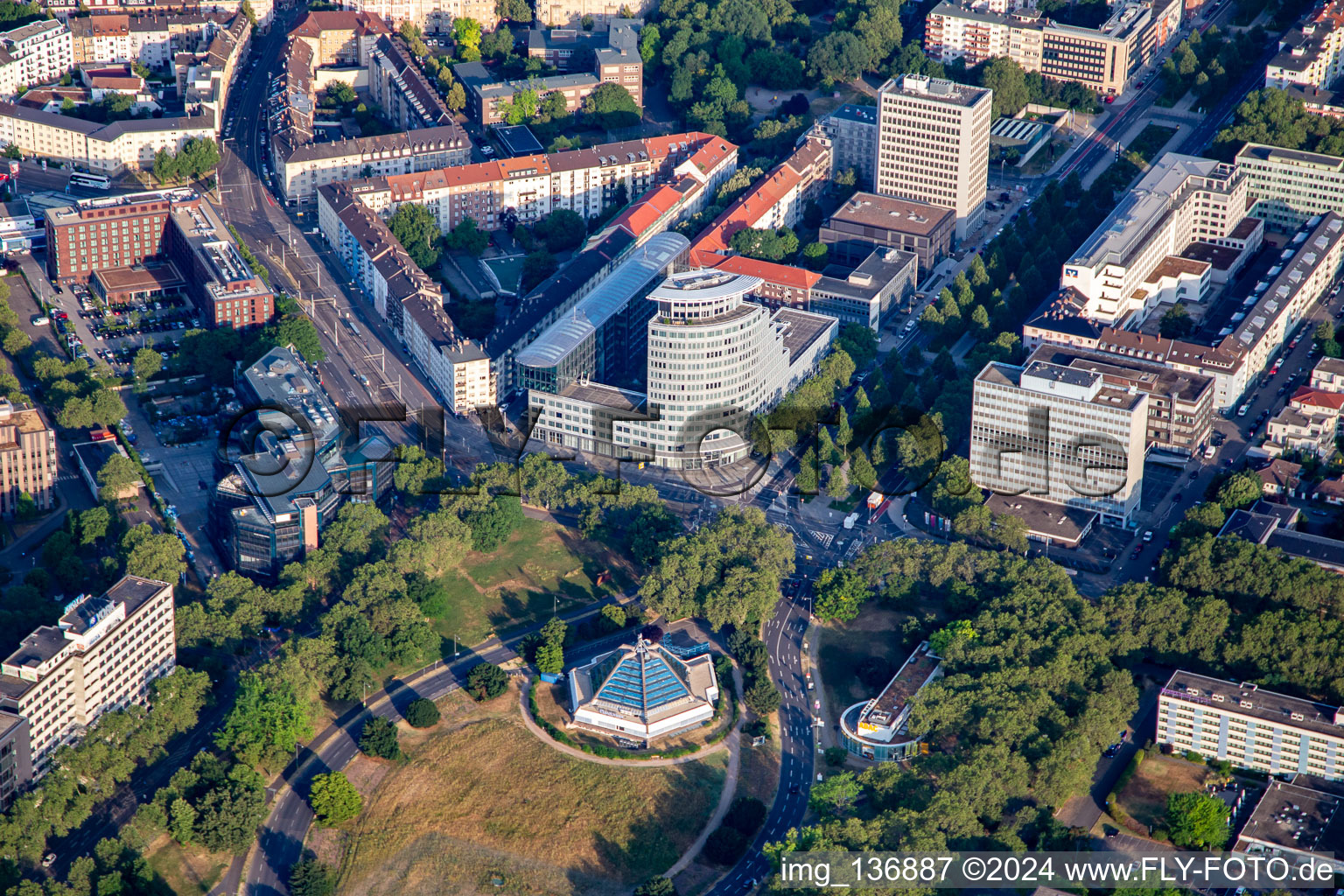 Planetarium on the rabbit meadow in the district Schwetzingerstadt in Mannheim in the state Baden-Wuerttemberg, Germany