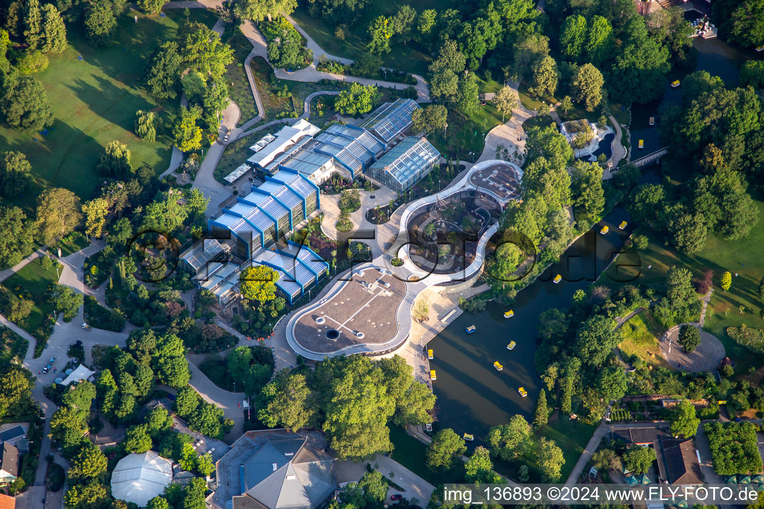 Plant Showhouse (Botanical Garden) in Luisenpark, part of the Federal Garden Show 2023 BUGA23 in the district Oststadt in Mannheim in the state Baden-Wuerttemberg, Germany