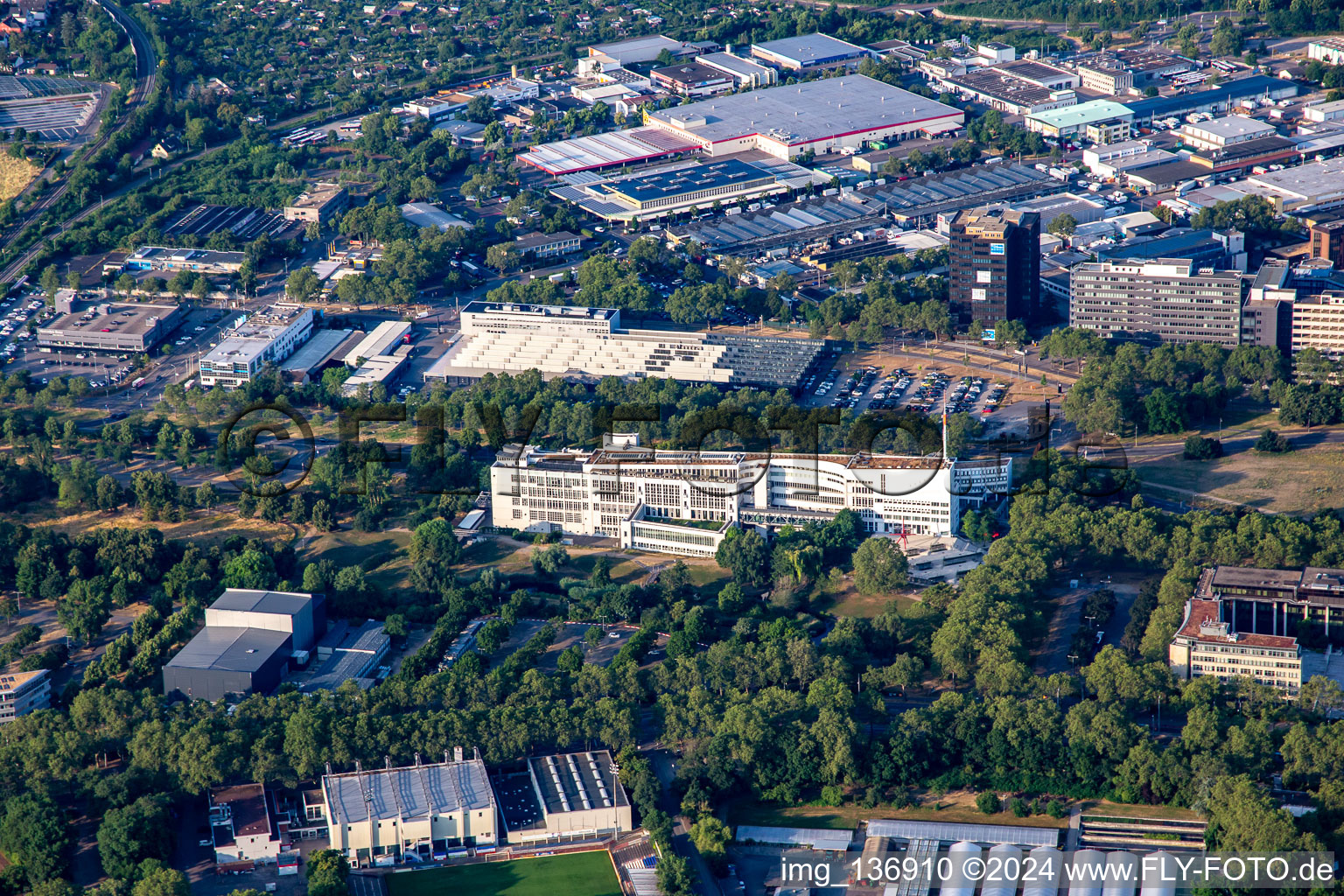 TECHNOSEUM from the north in the district Oststadt in Mannheim in the state Baden-Wuerttemberg, Germany