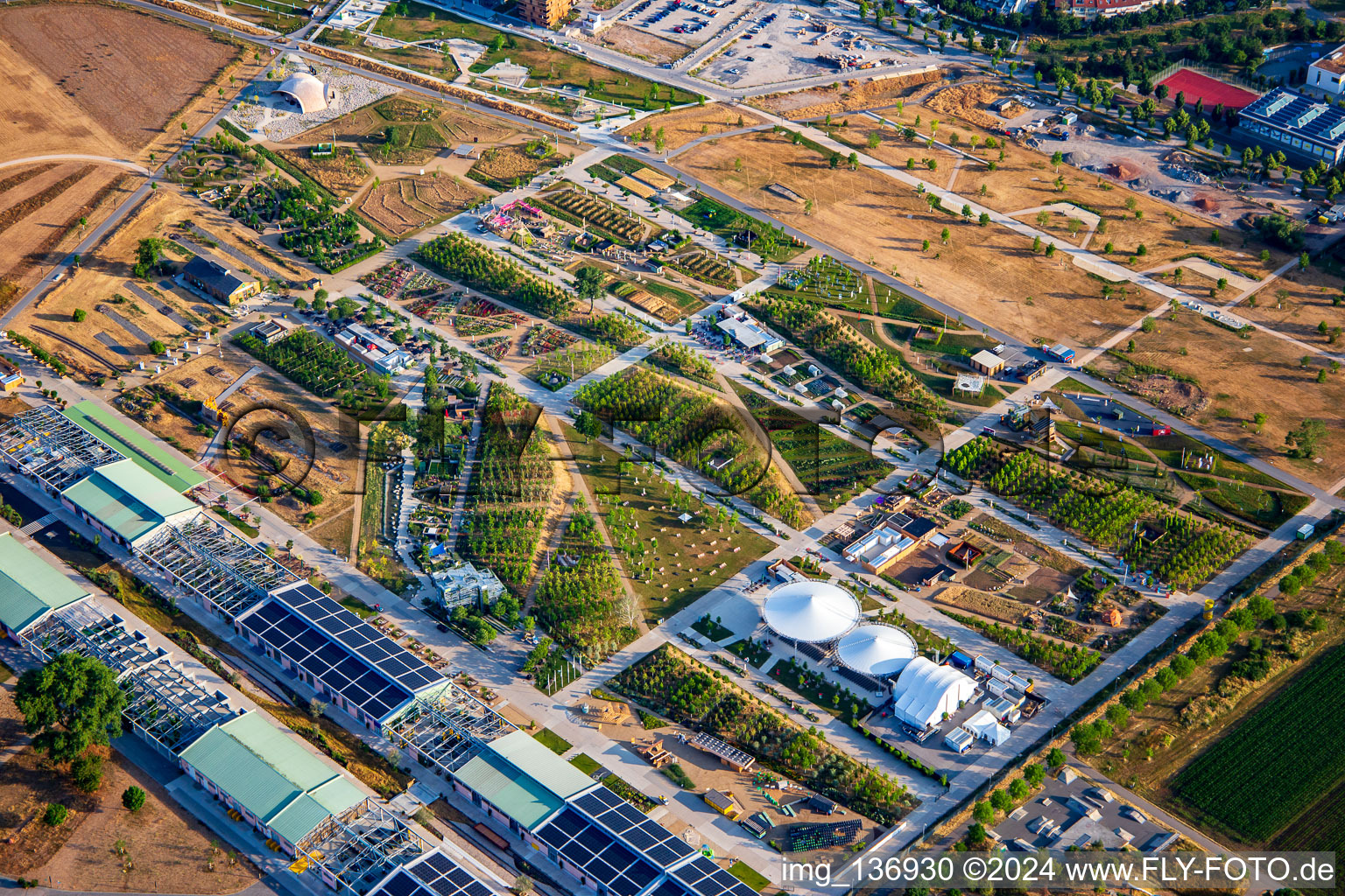 EXPERIMENTAL FIELD at the Spinelli Park of the Federal Garden Show Mannheim BUGA 2023 in the district Käfertal in Mannheim in the state Baden-Wuerttemberg, Germany