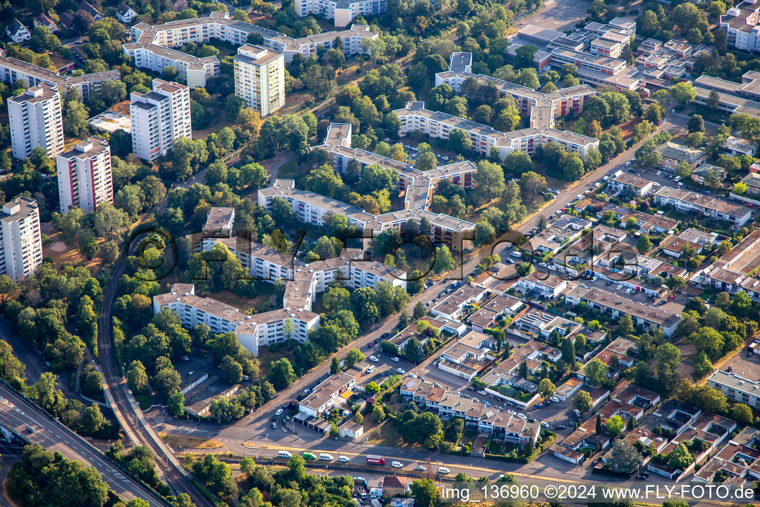 Potsdam Way in the district Vogelstang in Mannheim in the state Baden-Wuerttemberg, Germany