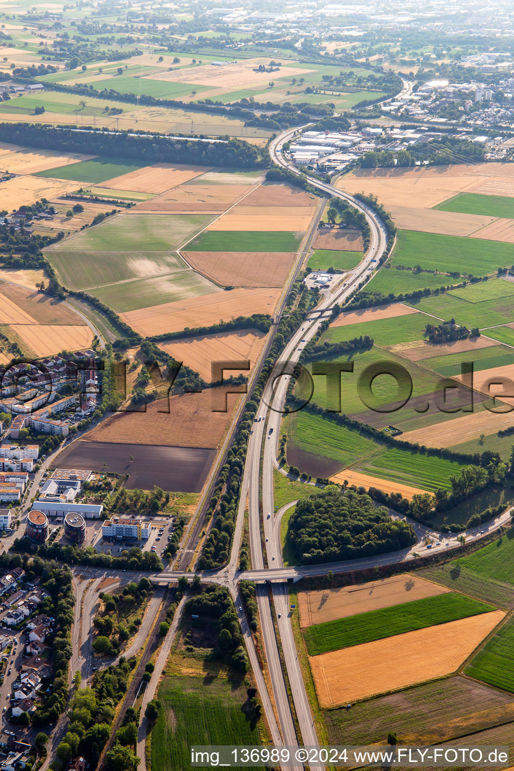 Motorway A659 in Viernheim in the state Hesse, Germany