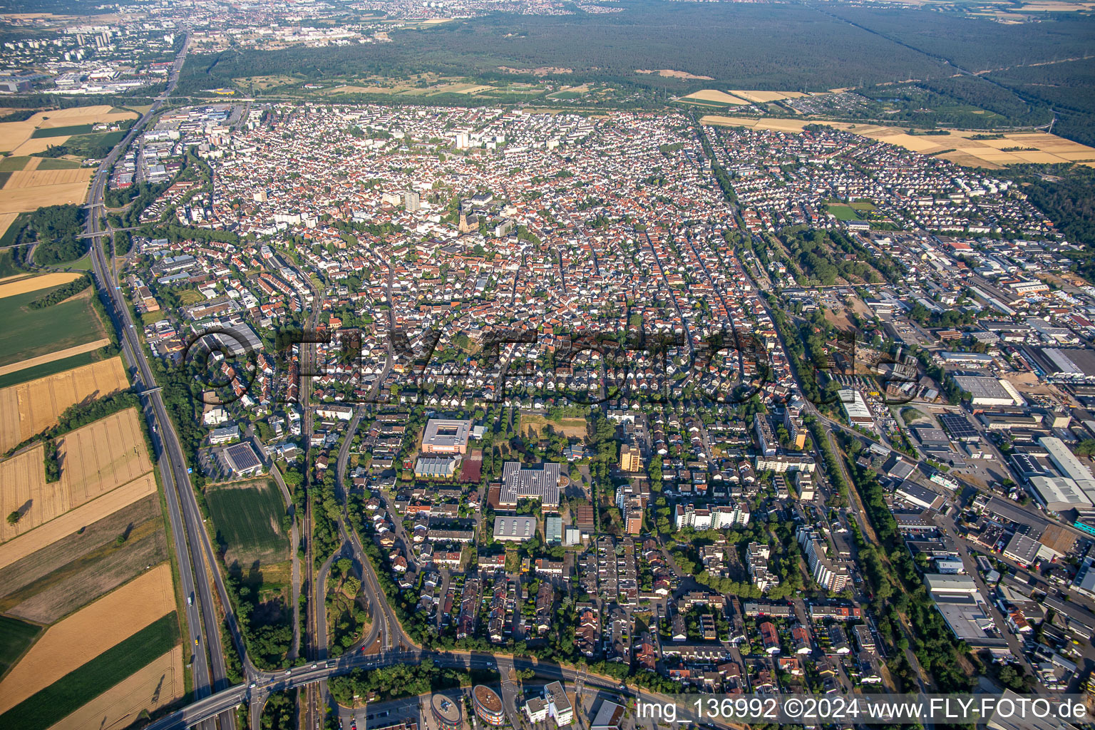 From the east in Viernheim in the state Hesse, Germany