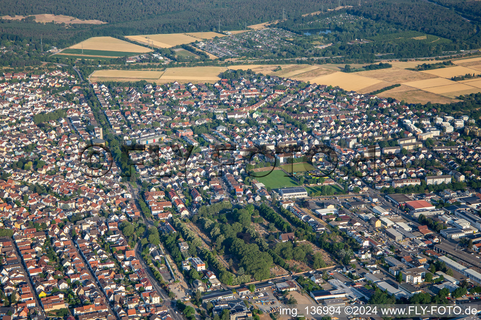 Wormser Street in Viernheim in the state Hesse, Germany