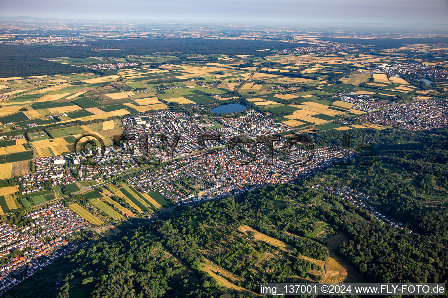 From the southeast in Hemsbach in the state Baden-Wuerttemberg, Germany