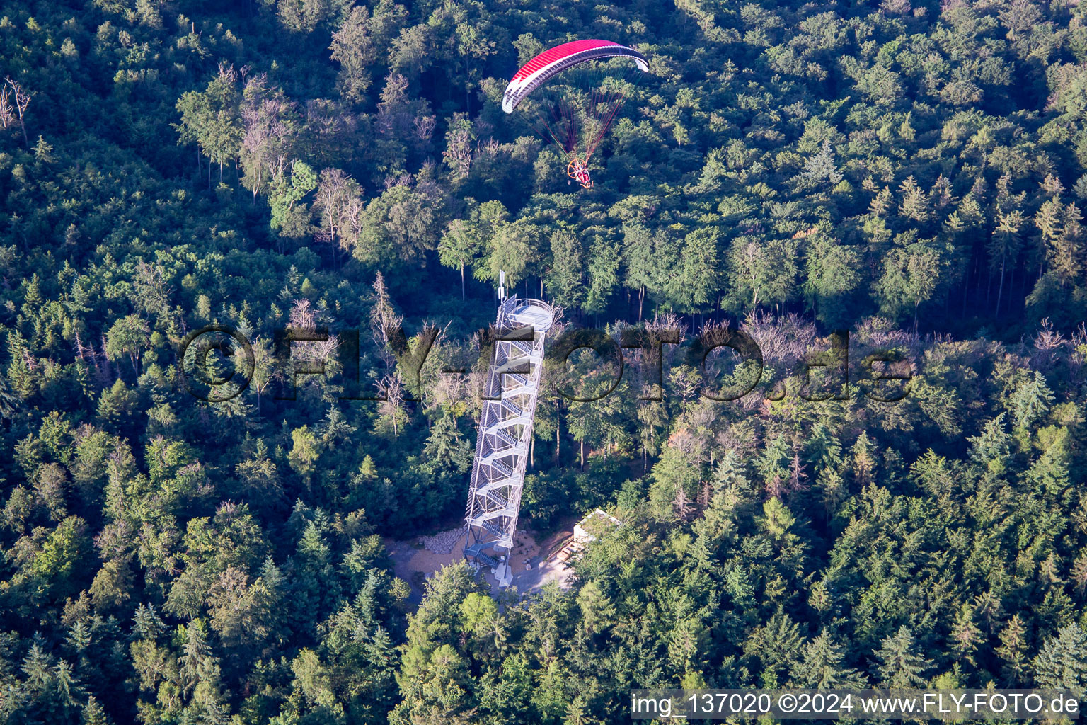 Oblique view of Drum tower Rimbach in Rimbach in the state Hesse, Germany