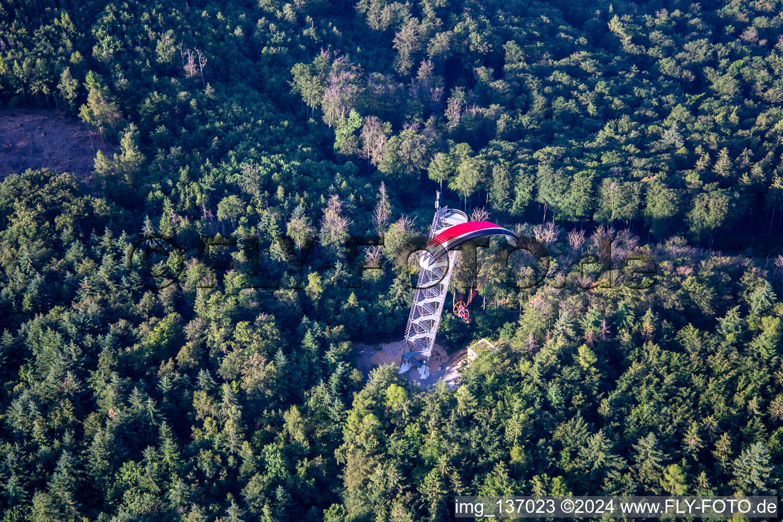 Drum Tower Rimbach in the district Zotzenbach in Rimbach in the state Hesse, Germany out of the air