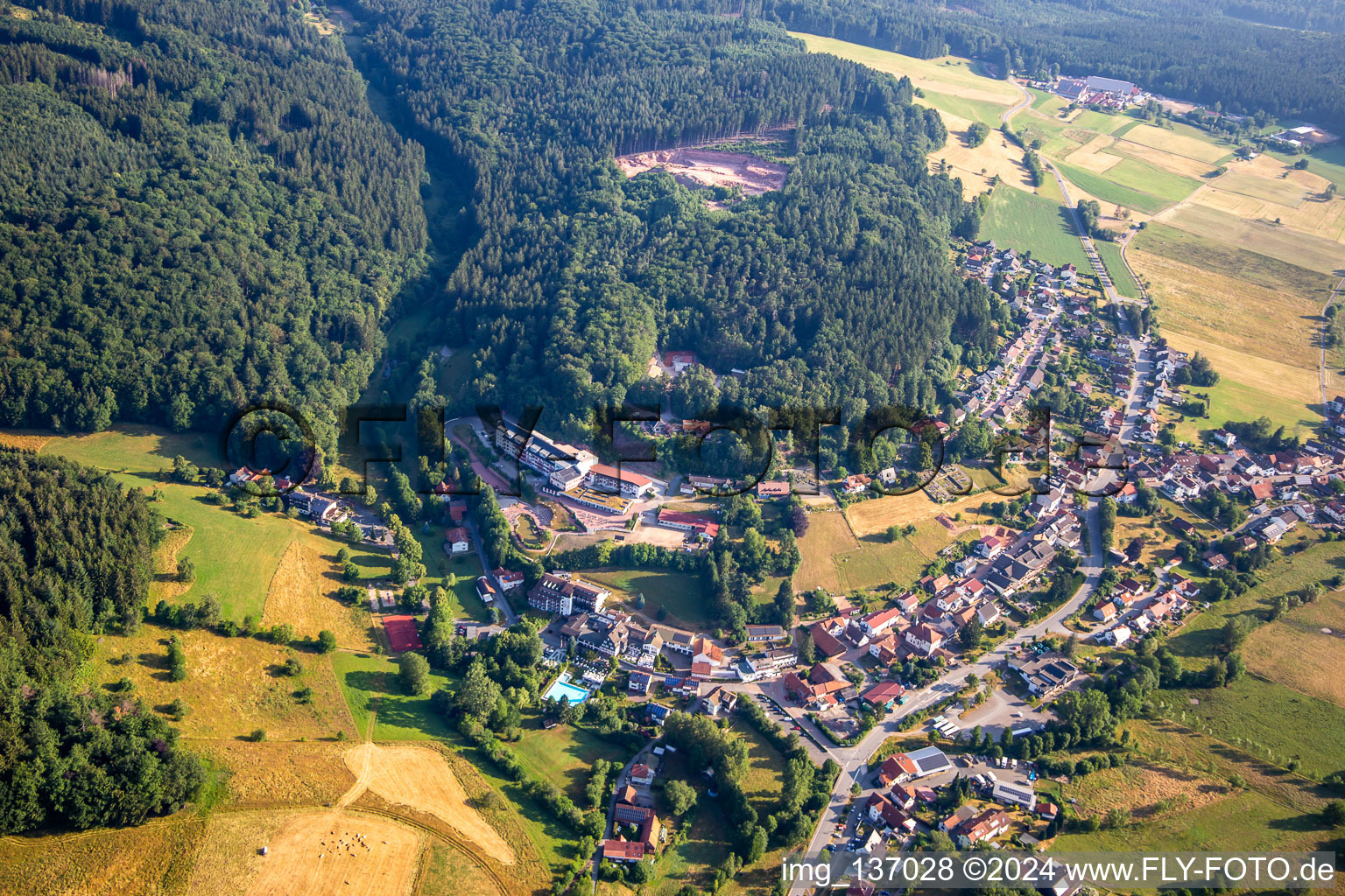 From the south in Grasellenbach in the state Hesse, Germany