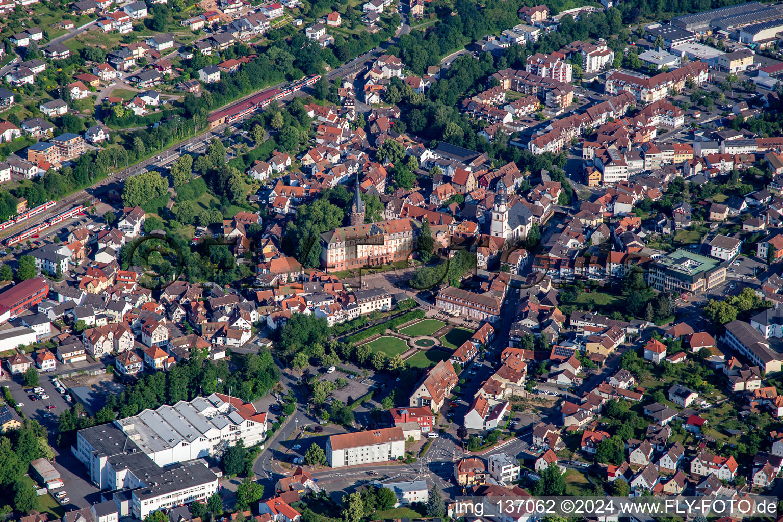 Palace Erbach and pleasure garden Erbach in the district Lauerbach in Erbach in the state Hesse, Germany