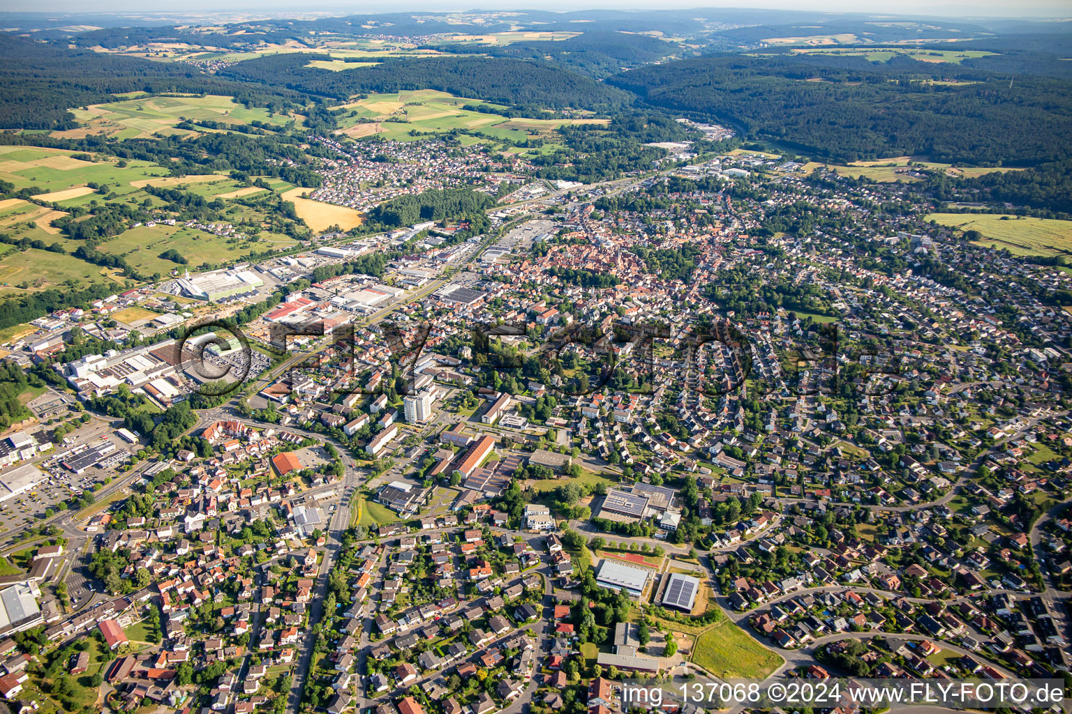 Aerial view of Overview in the district Stockheim in Michelstadt in the state Hesse, Germany