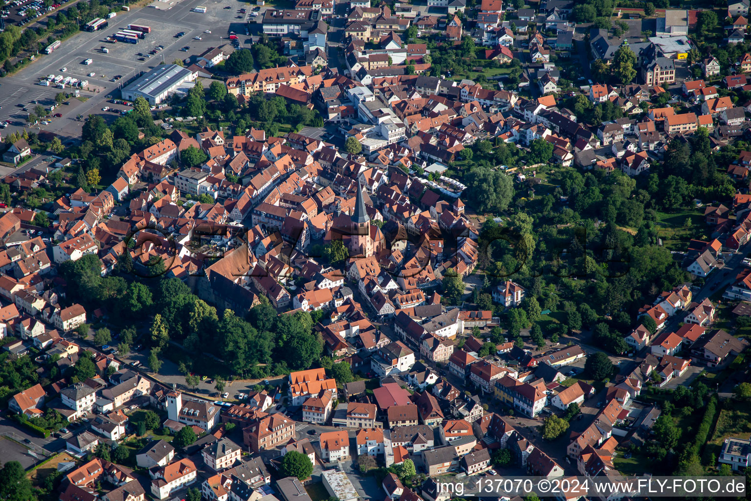 Historic Old Town in Michelstadt in the state Hesse, Germany