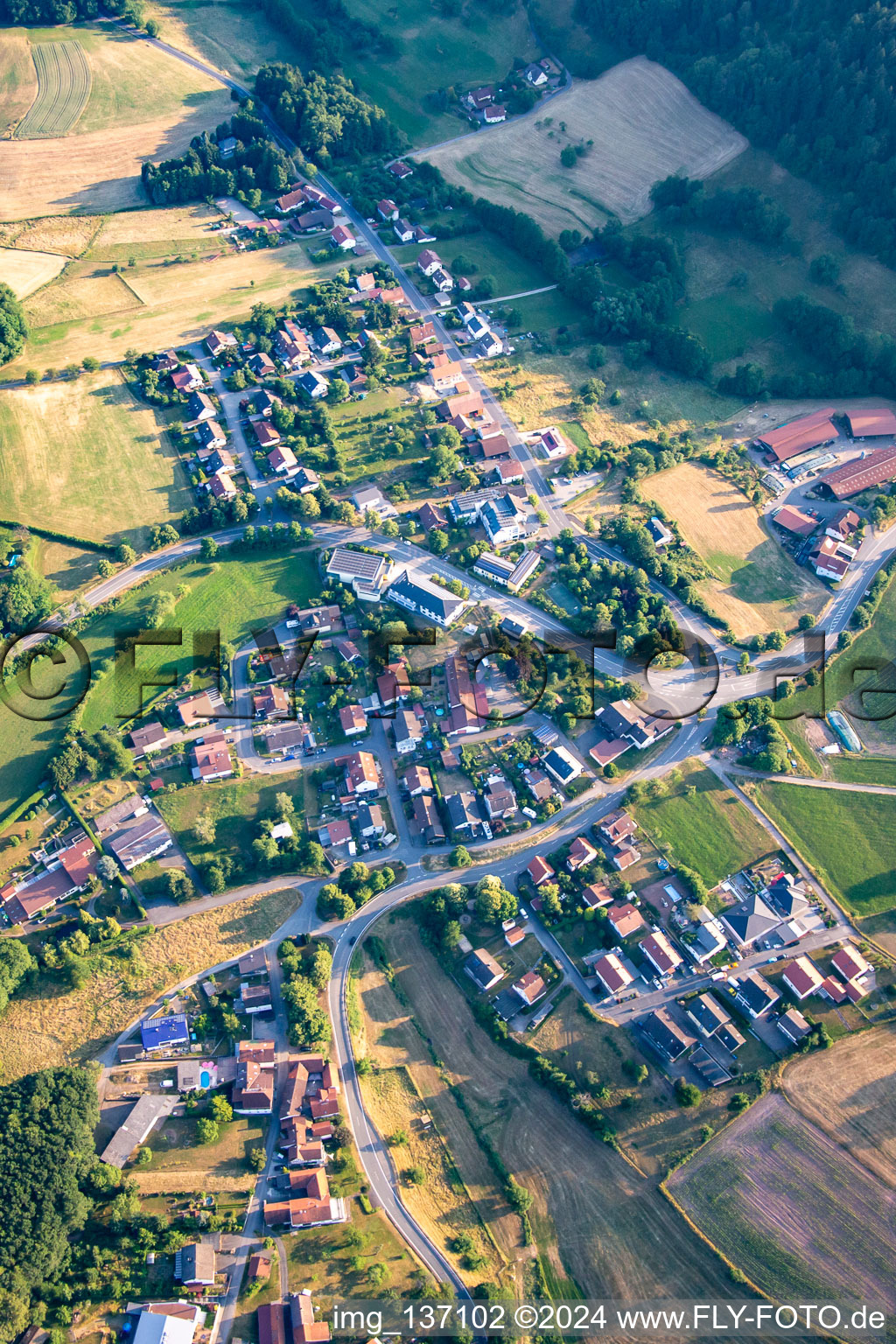 Aerial view of District Weschnitz in Fürth in the state Hesse, Germany