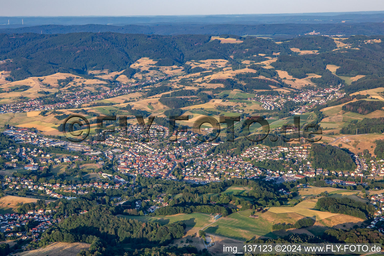 From the west in Mörlenbach in the state Hesse, Germany