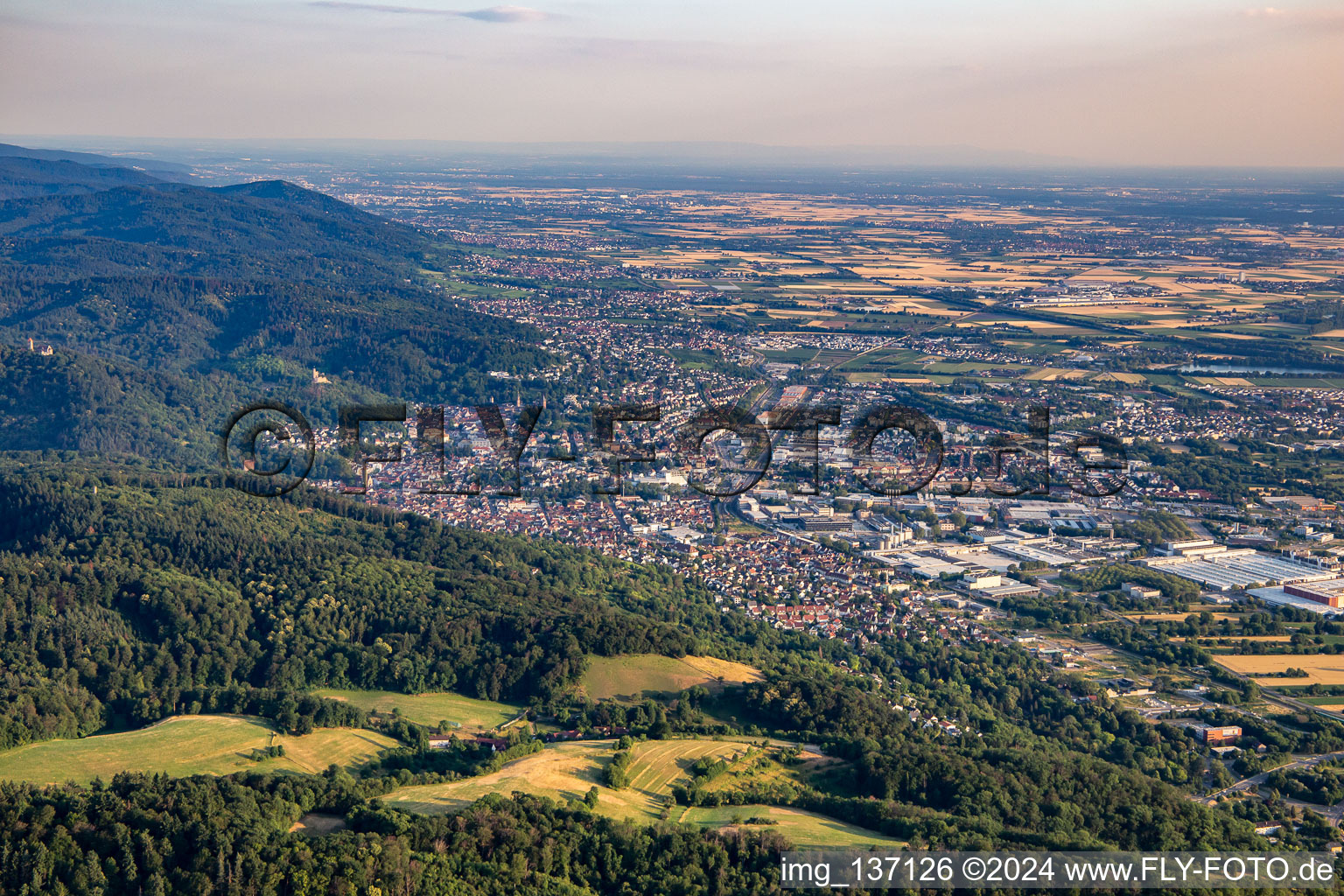 From northeast in Weinheim in the state Baden-Wuerttemberg, Germany