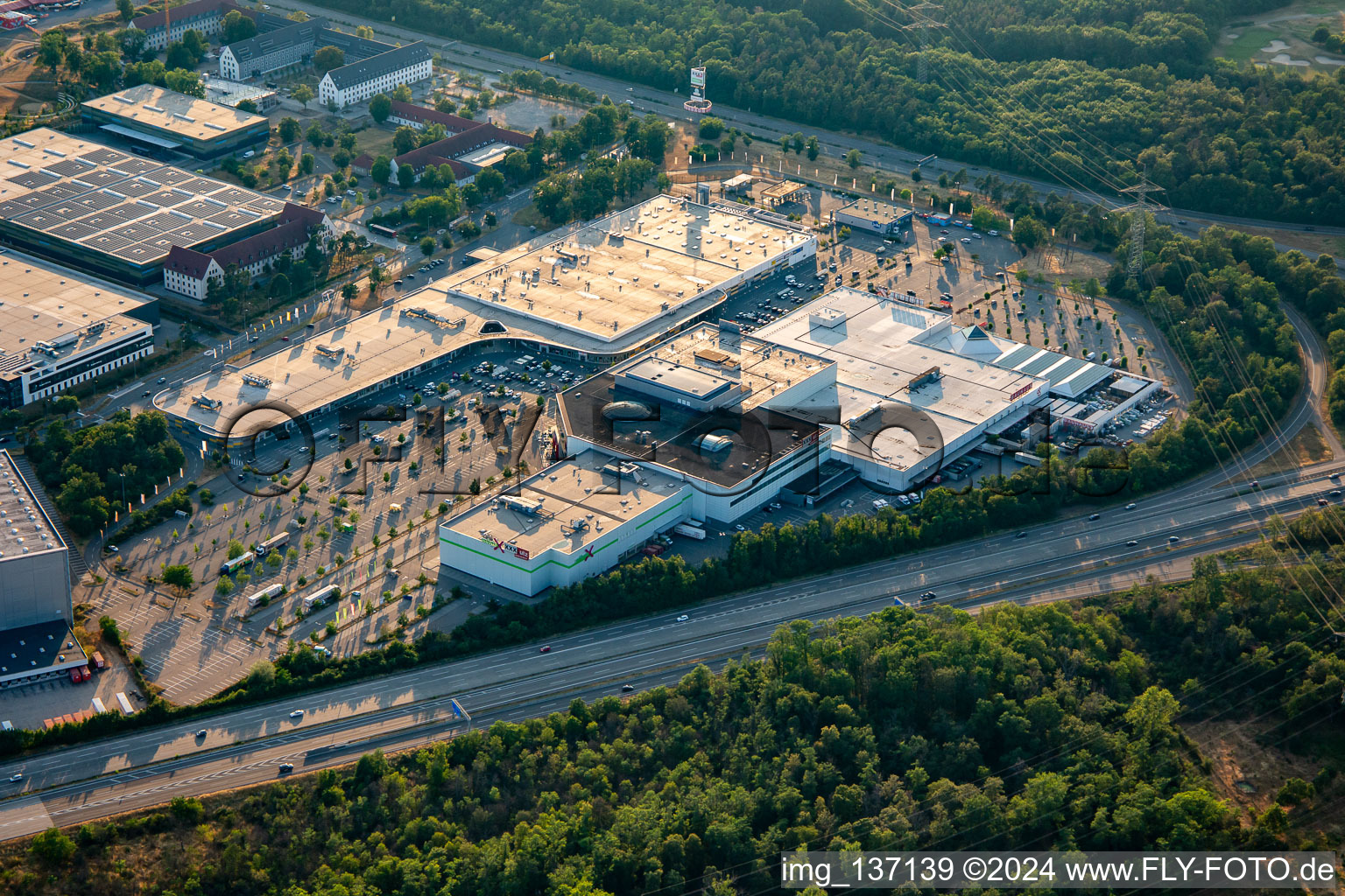 Aerial photograpy of XXXLutz Mann Furniture Mannheim in the district Vogelstang in Mannheim in the state Baden-Wuerttemberg, Germany